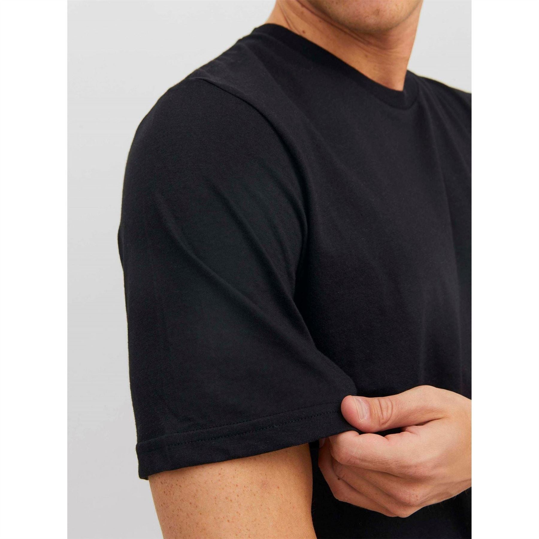 Jack and Jones Mens 3 Pack Short Sleeve T-Shirt