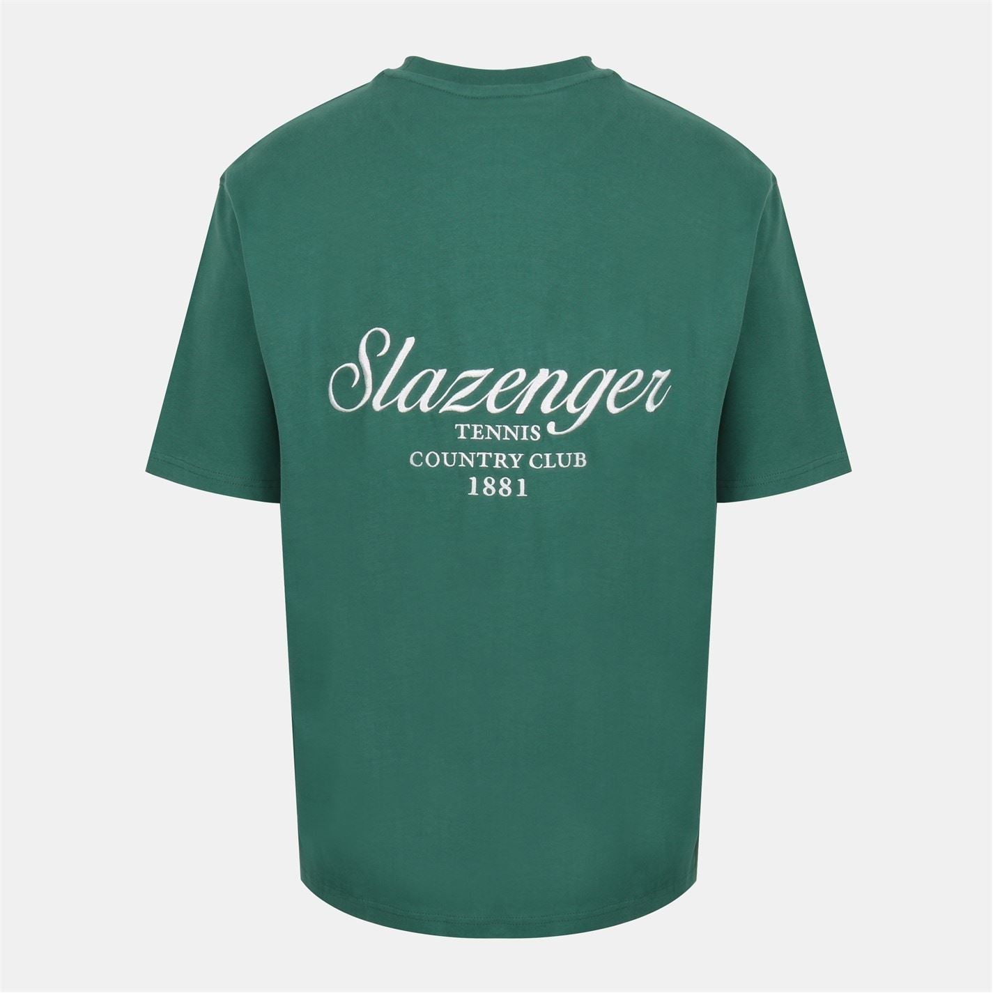 Slazenger Tennis Oversize Fit Embroidered Lettering T-Shirt