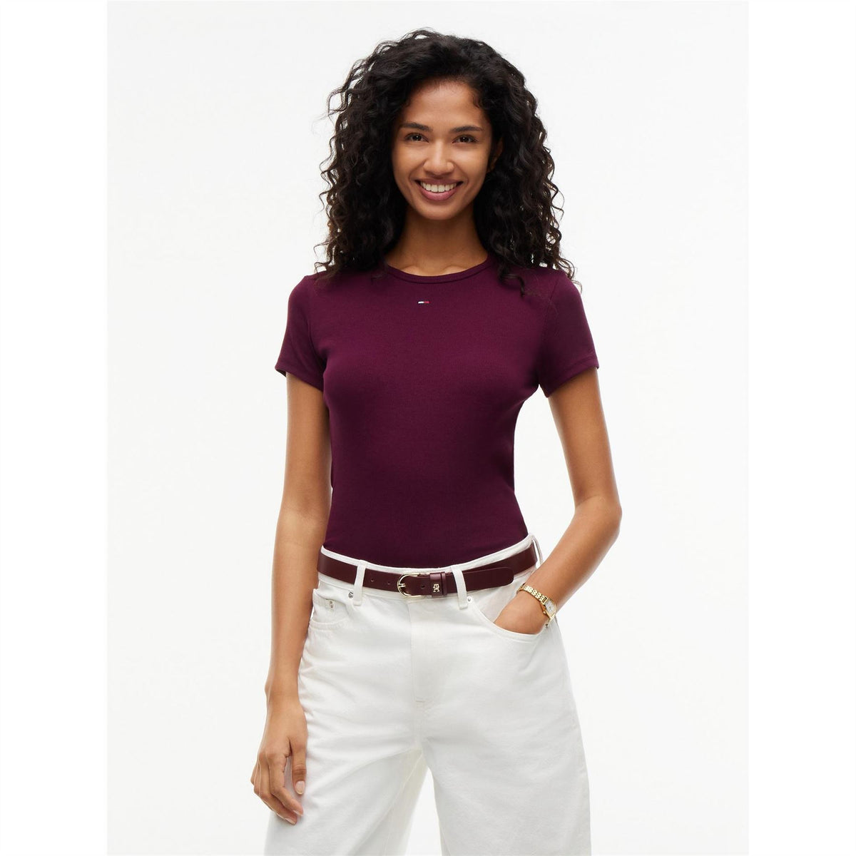Tommy Jeans Slim Essential Rib Short Sleeve T-Shirt