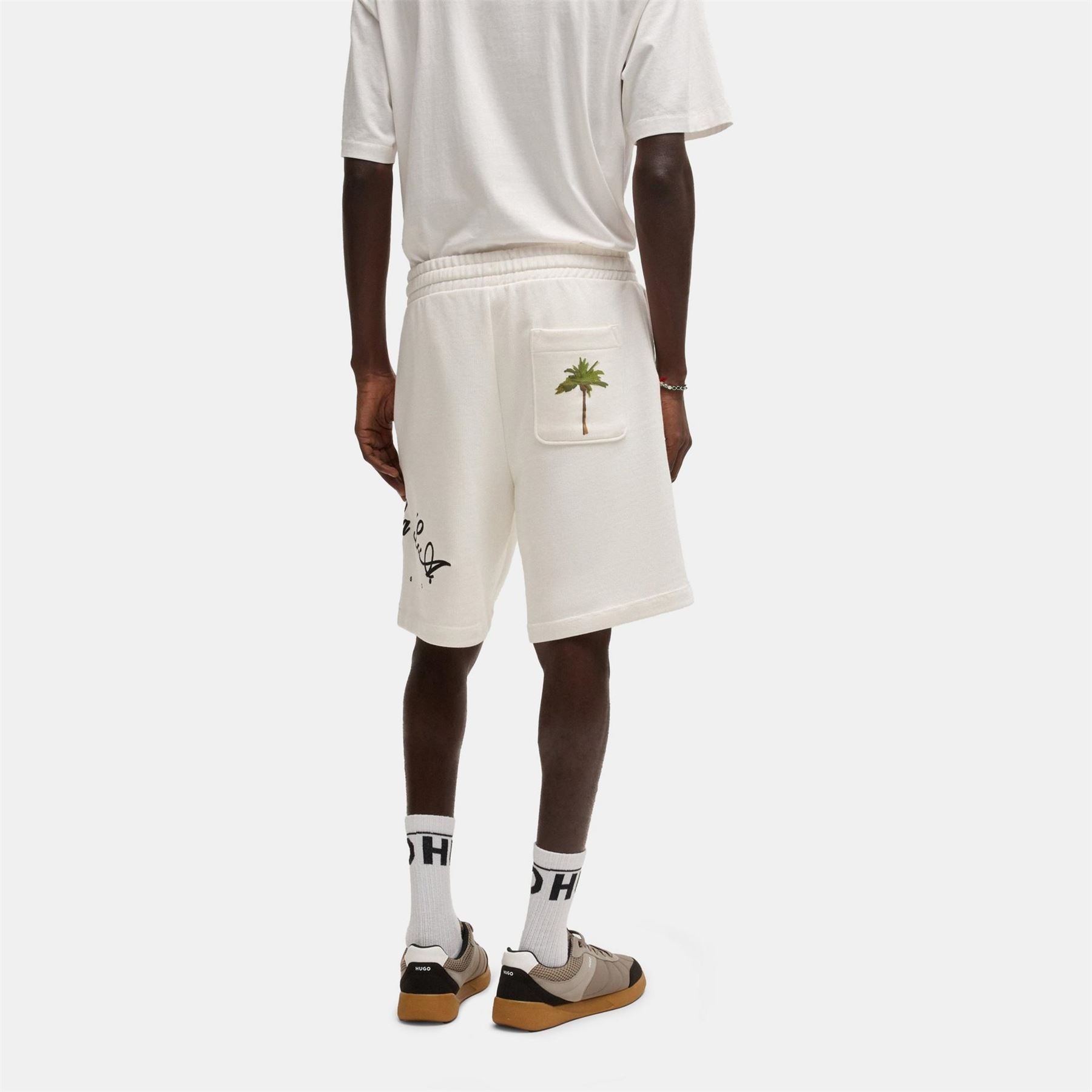 Hugo Red Fleece Jogger Shorts