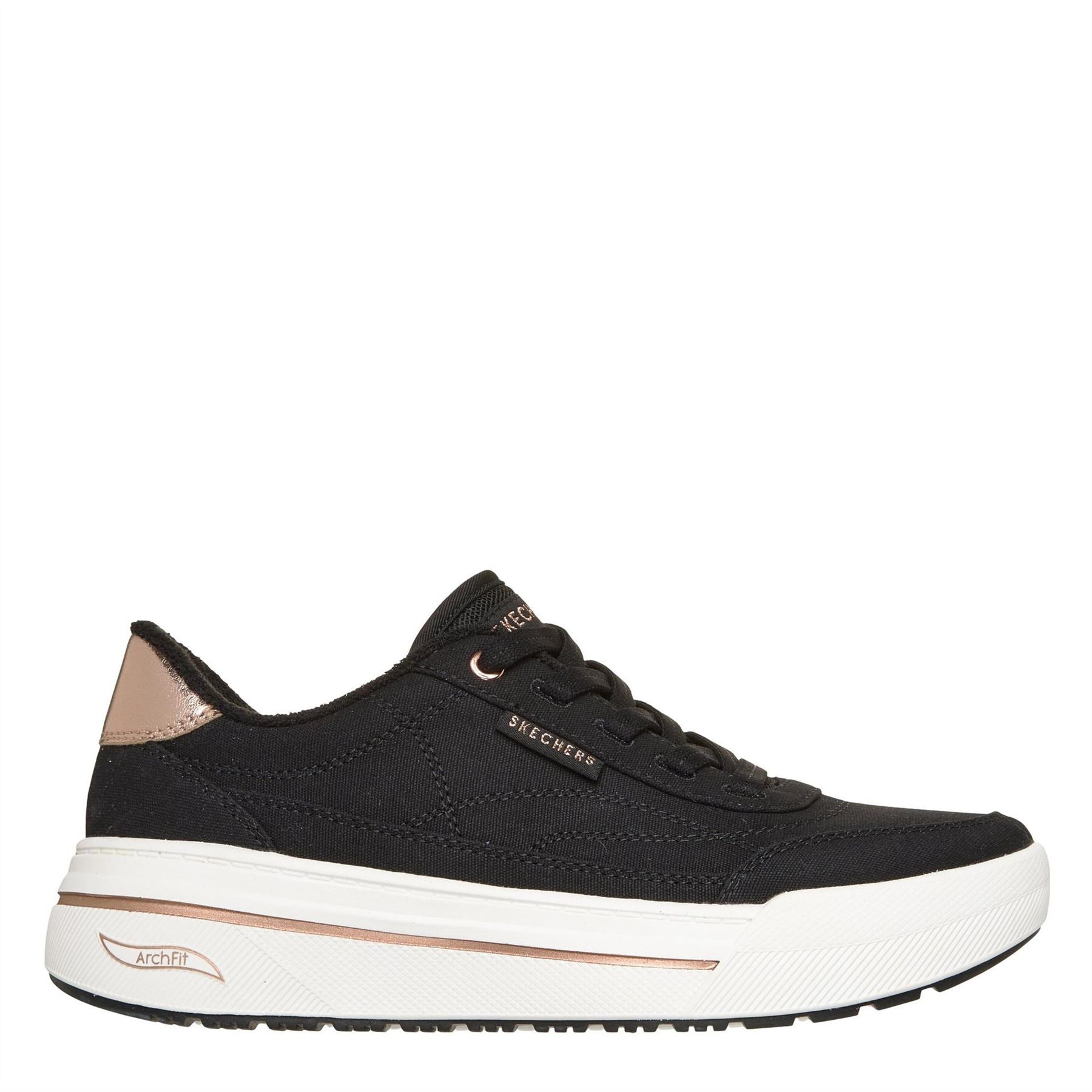 Skechers Arch Fit Arcade Hi Canvasas Low Top Trainers
