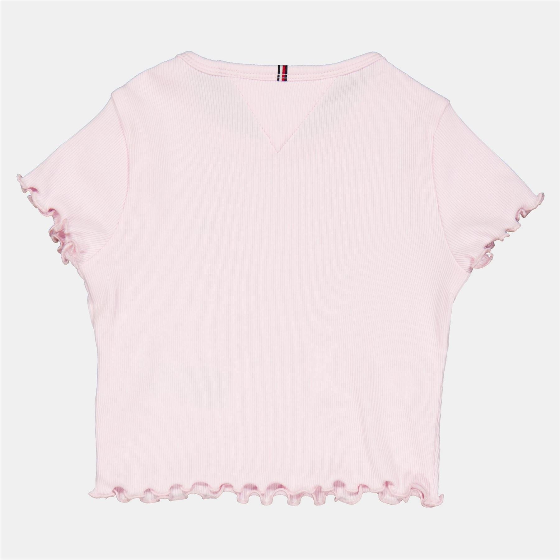 Tommy Hilfiger Essential Cropped Ruffle Sleeve Rib Top