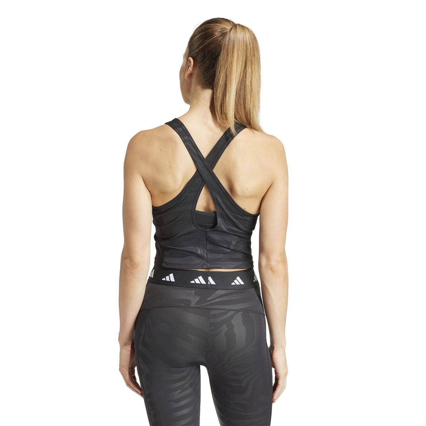 adidas Womens Techfit Printed Crop Training Tank Top