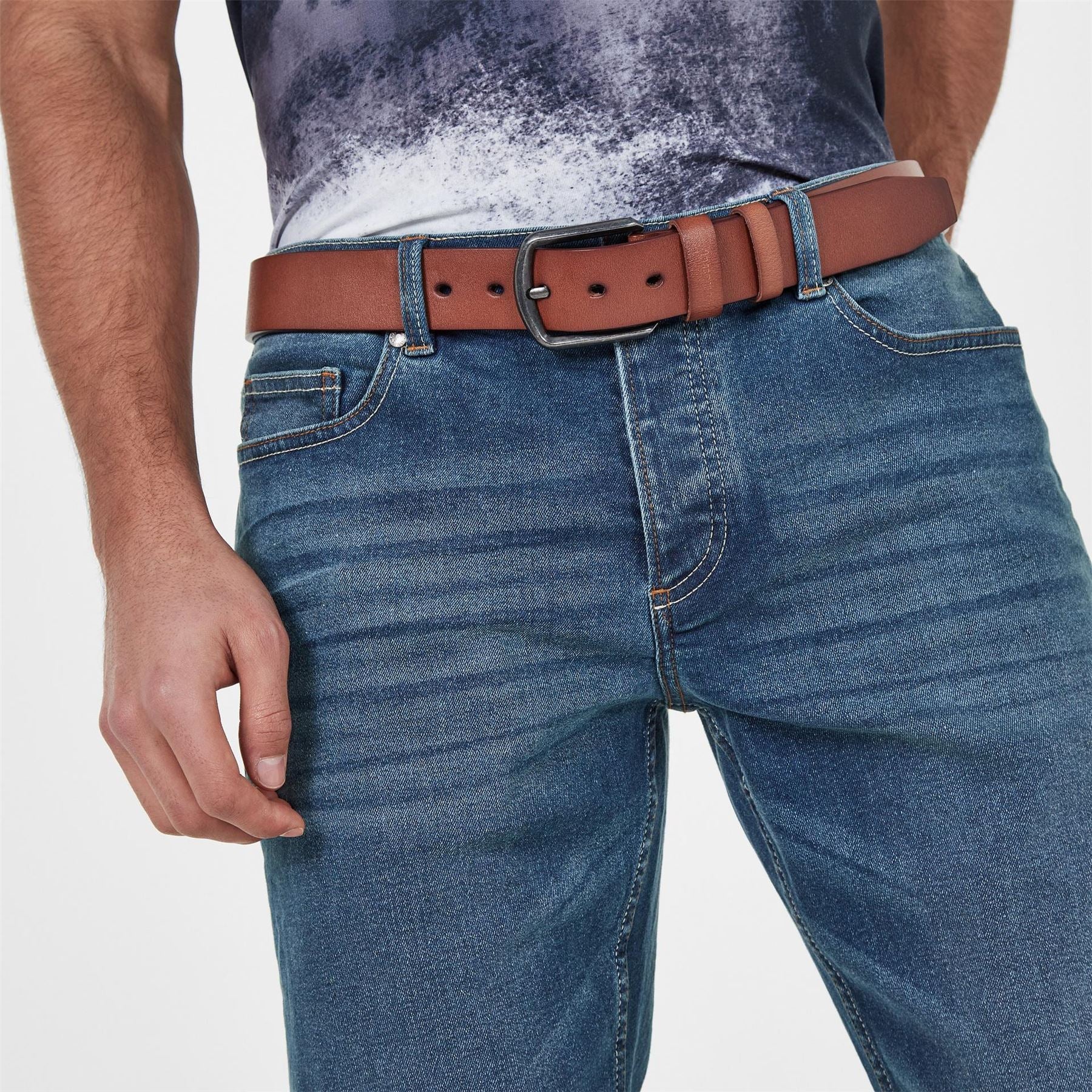 Firetrap Mens Belted Jeans
