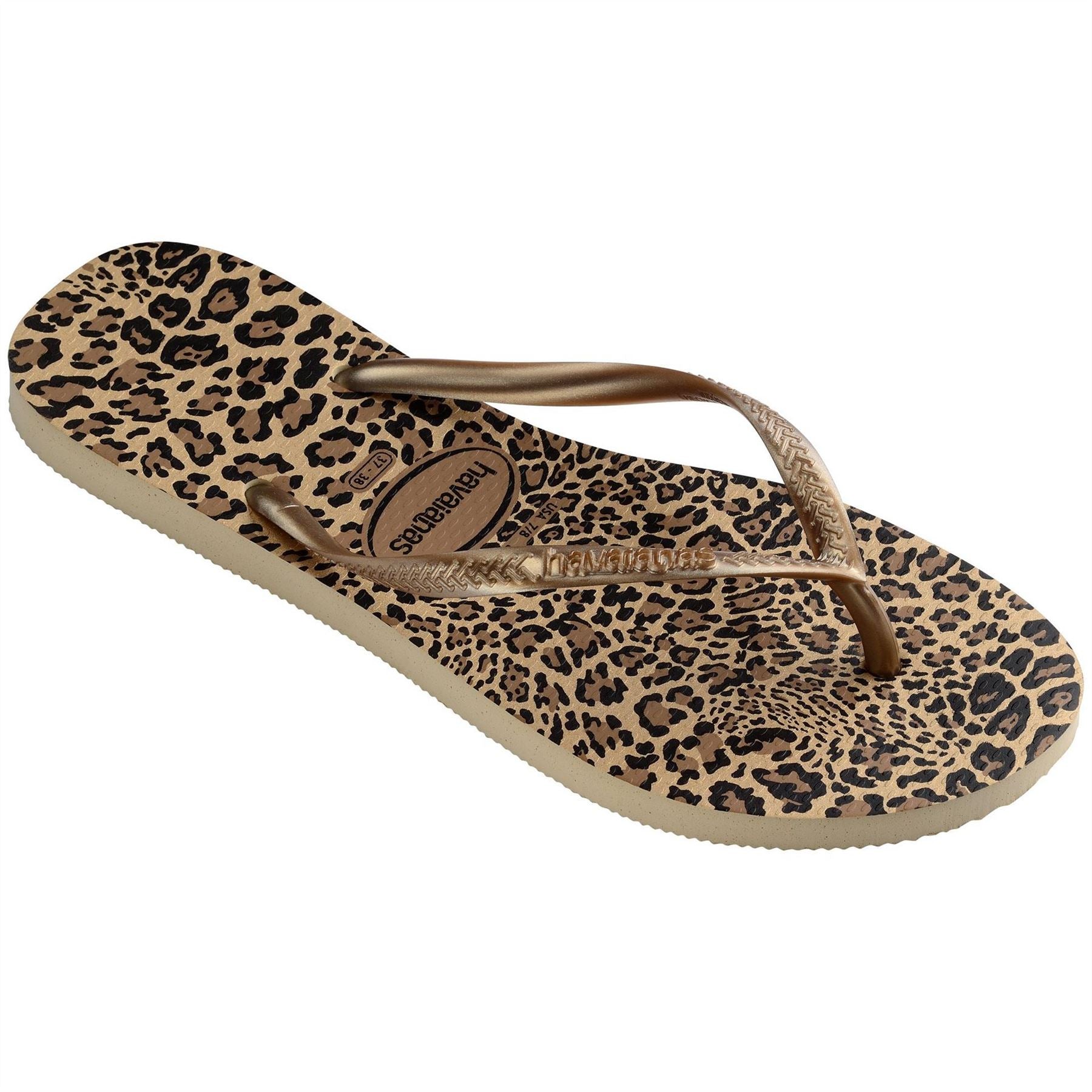 Havaianas Hav Slim Animals Sand Grey Golden Flip Flops