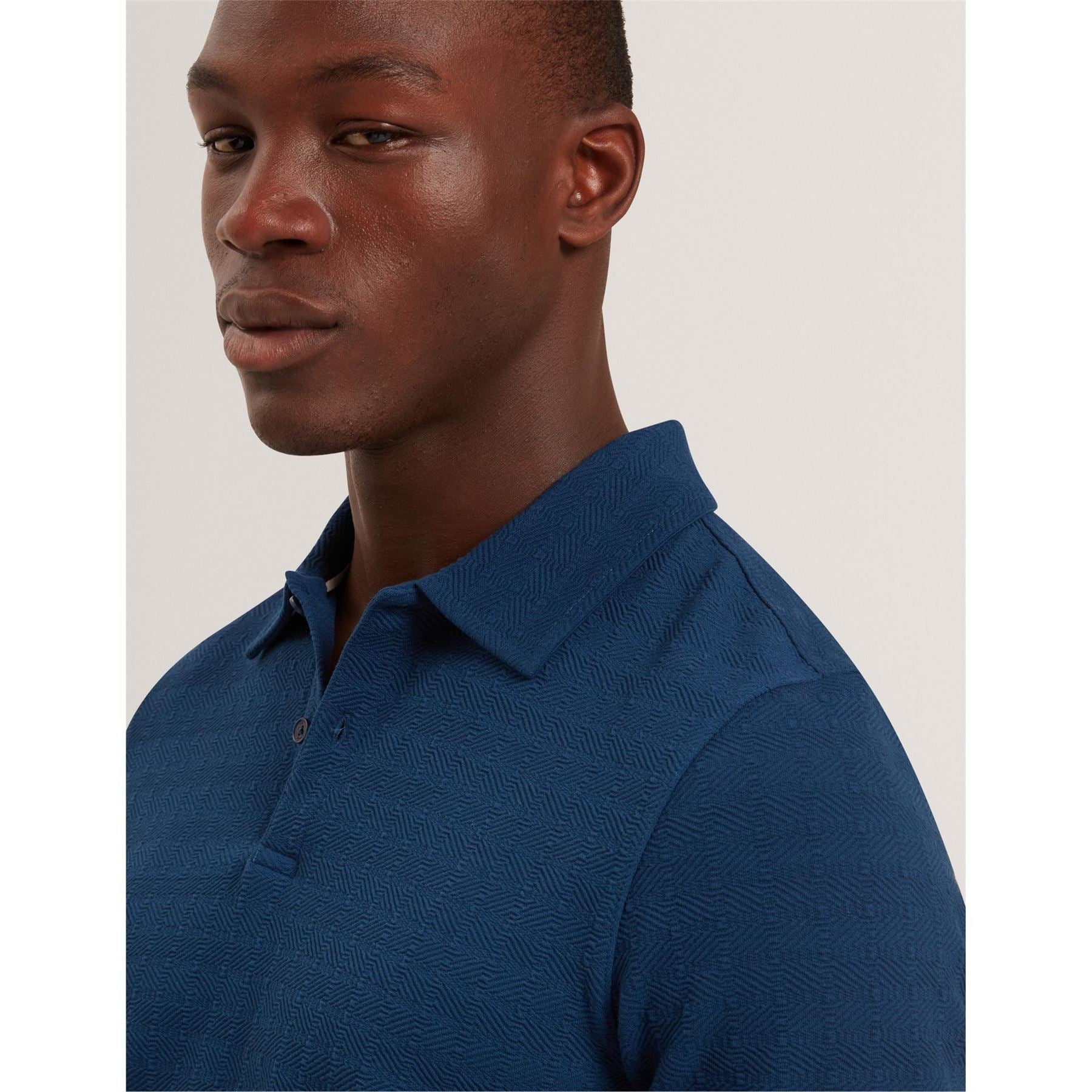 Ted Baker Textured Collared Neck Short Sleeve Polo Shirt