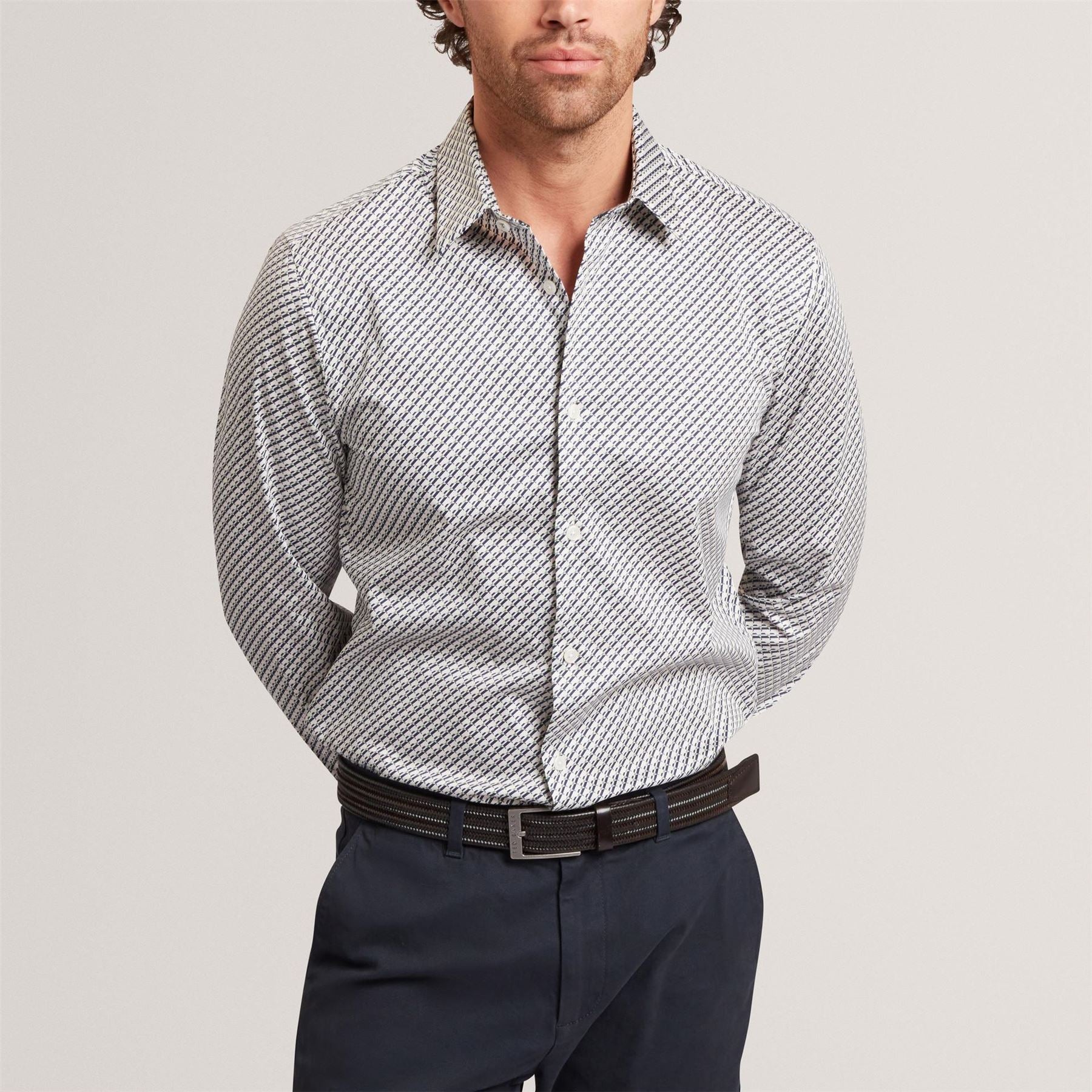 Ted Baker Ls Slim Geo Long Sleeve Patterned Shirt