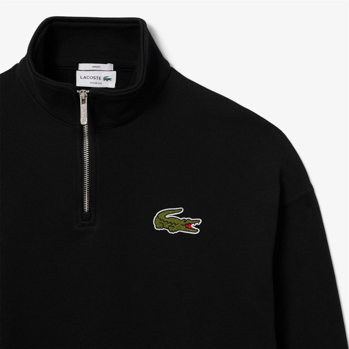 Lacoste Fit Zip Neck Badge Accent Sweatshirt