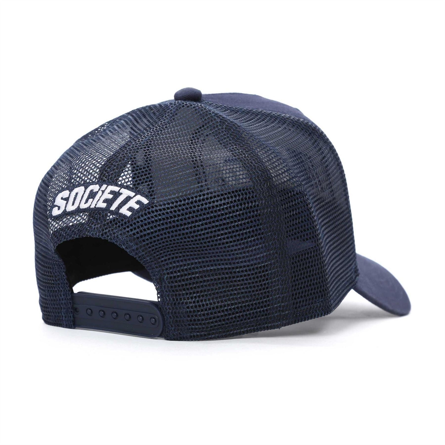 Societe Noir Logo Mesh Pre Curved Brim Trucker Cap