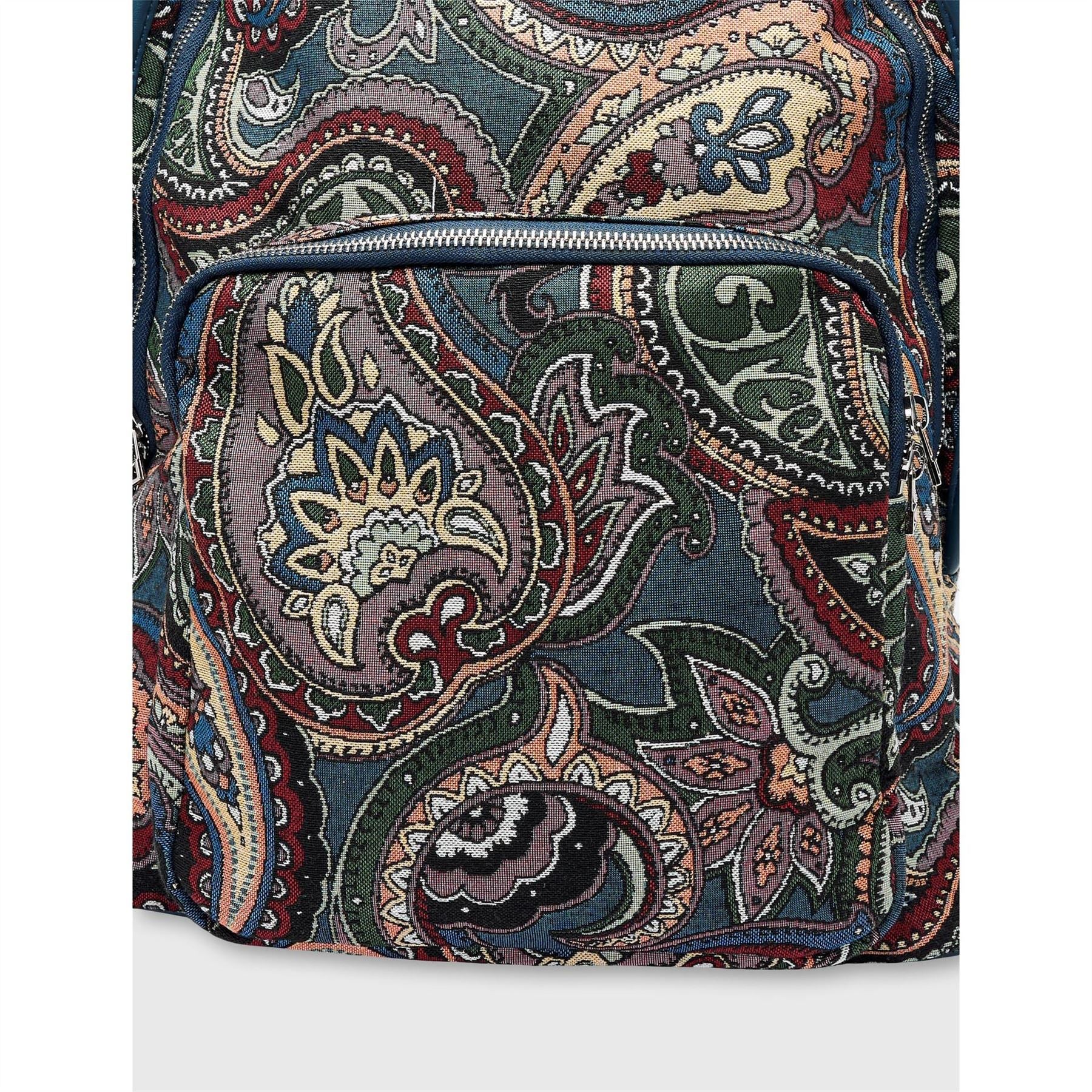 Pretty Green Paisley Patterned Rectangle Rucksack