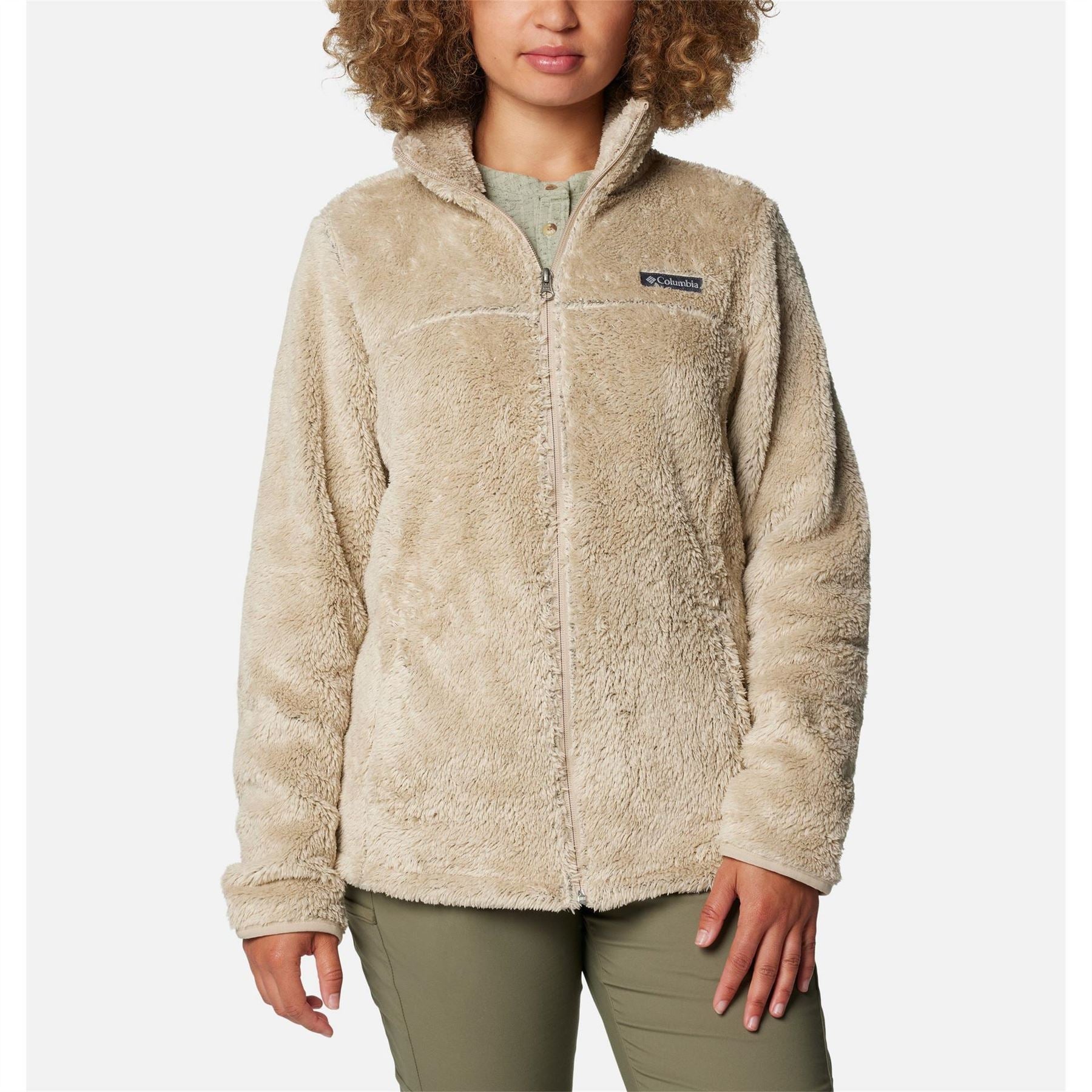 Columbia Cloudy Day Sherpa Solid Patterned Full Zipper Jacket