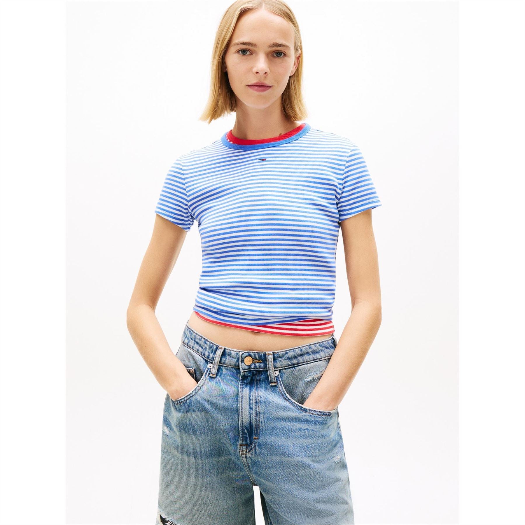 Tommy Jeans Slim Essential Rib Short Sleeve T-Shirt