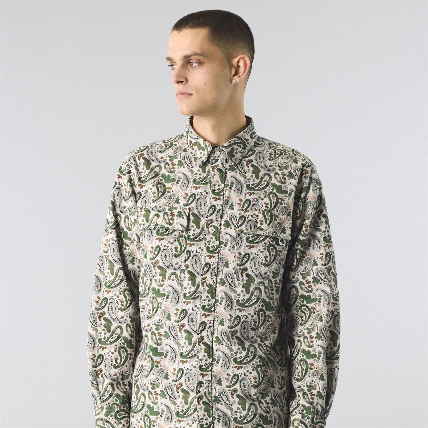 Pretty Green Aquarelle Paisley Long Sleeve Patterned Shirt