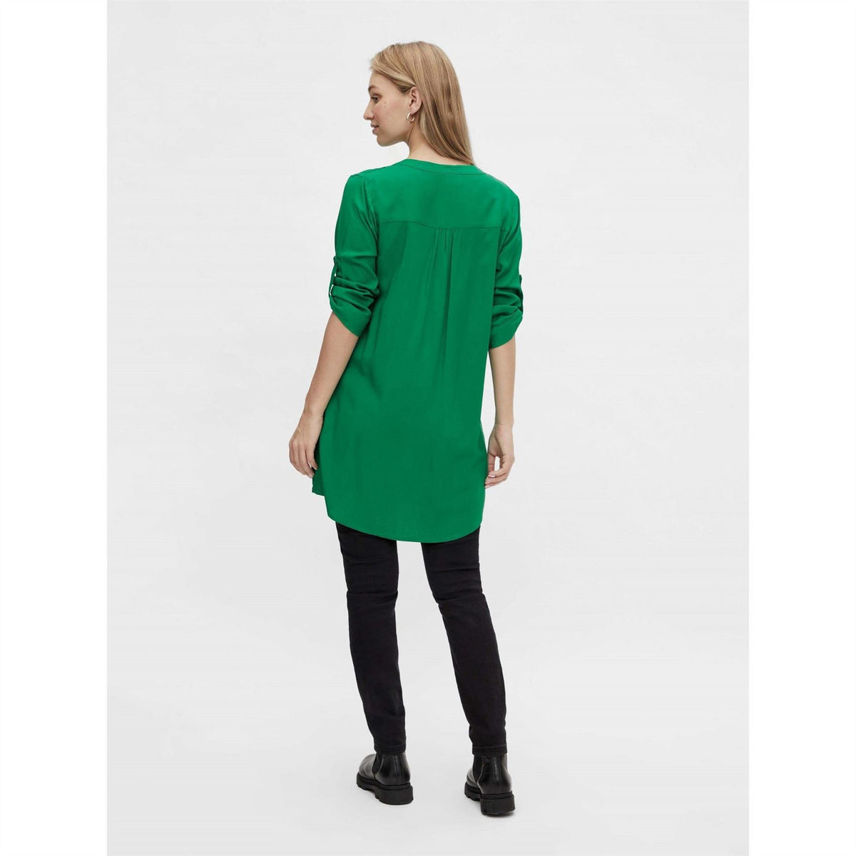 Mamalicious Mlmercy Notched Neck Band Collar Three Quarter Sleeve Tunic