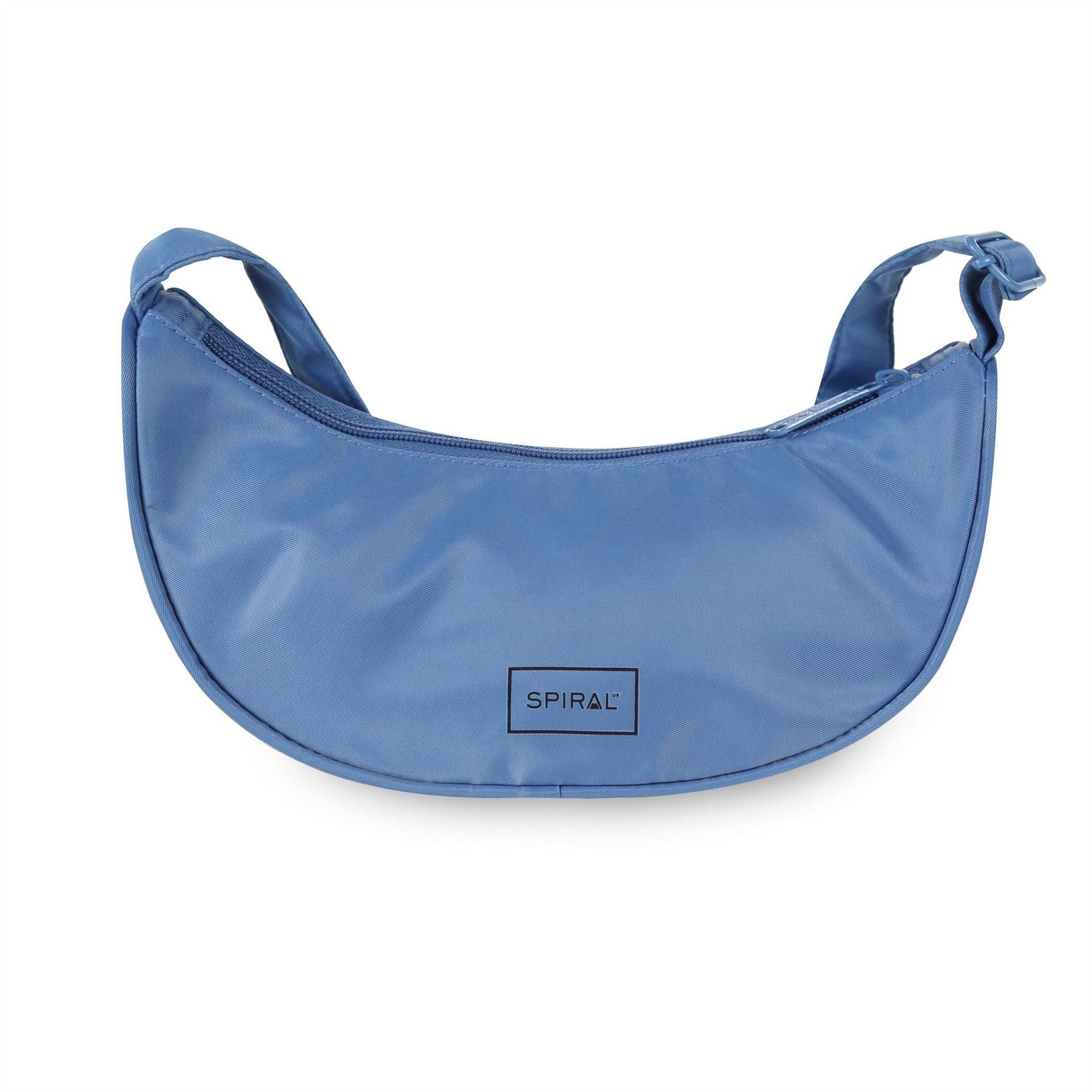 Spiral Cali Crescent Shape Cross Body Bag with Logo Patch
