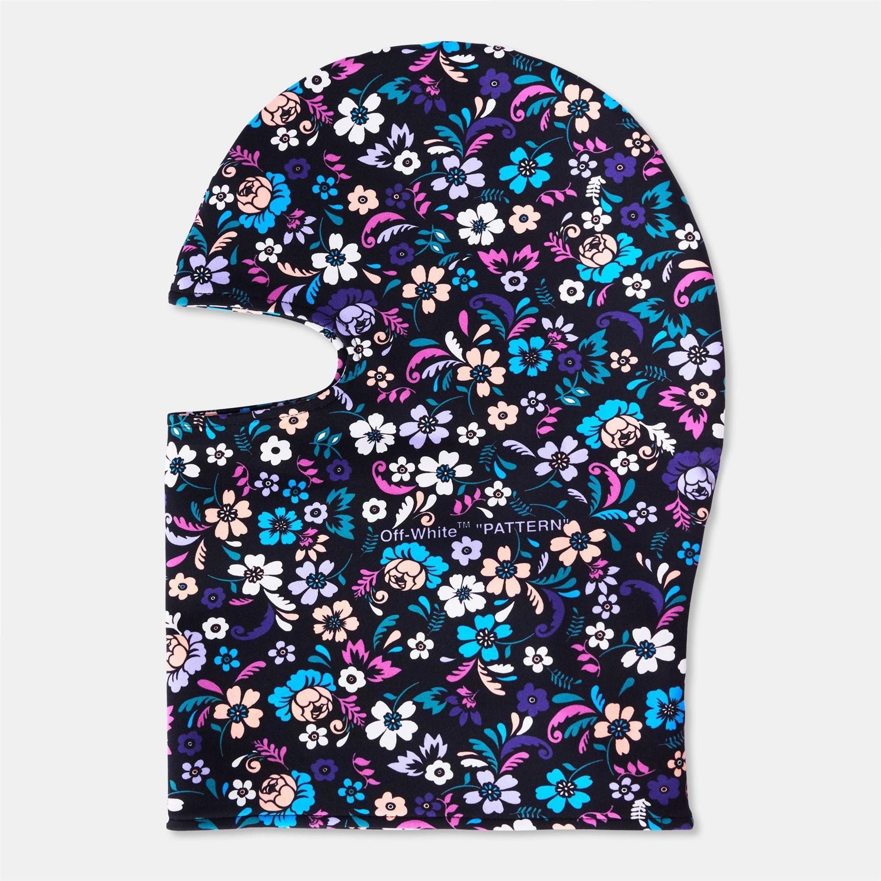 Off White  Flower Black Balaclava