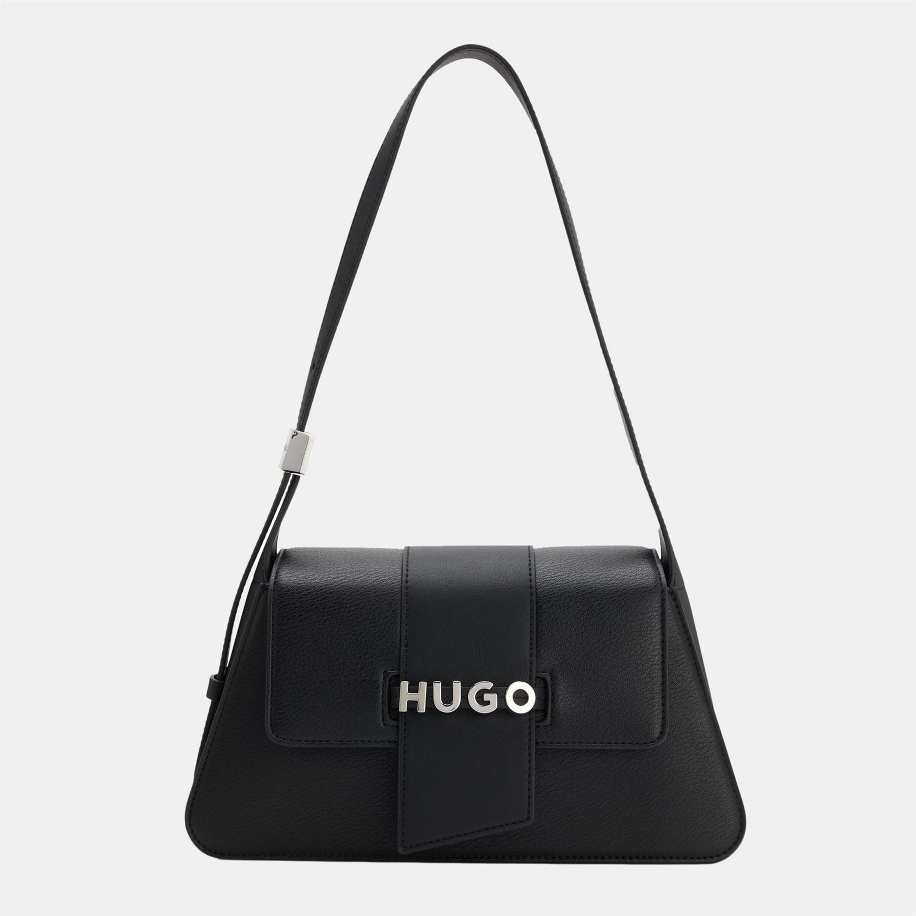 Hugo Mel 2.0 Trapezoid Shape  Baguette Bag with Silver Hardware