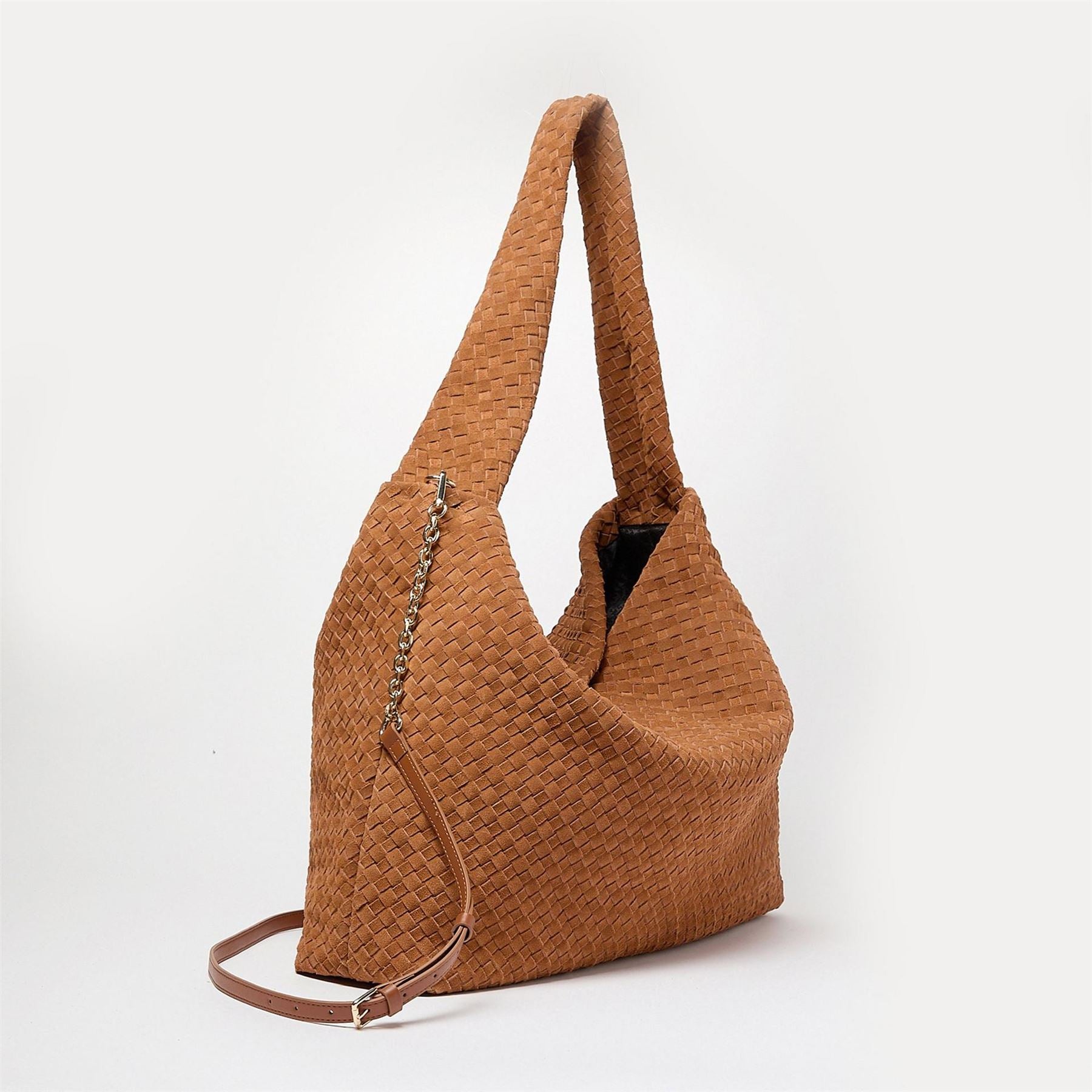 Dune London Delegating XL Basket Weave Hobo Bag with Silver Tone Hardware