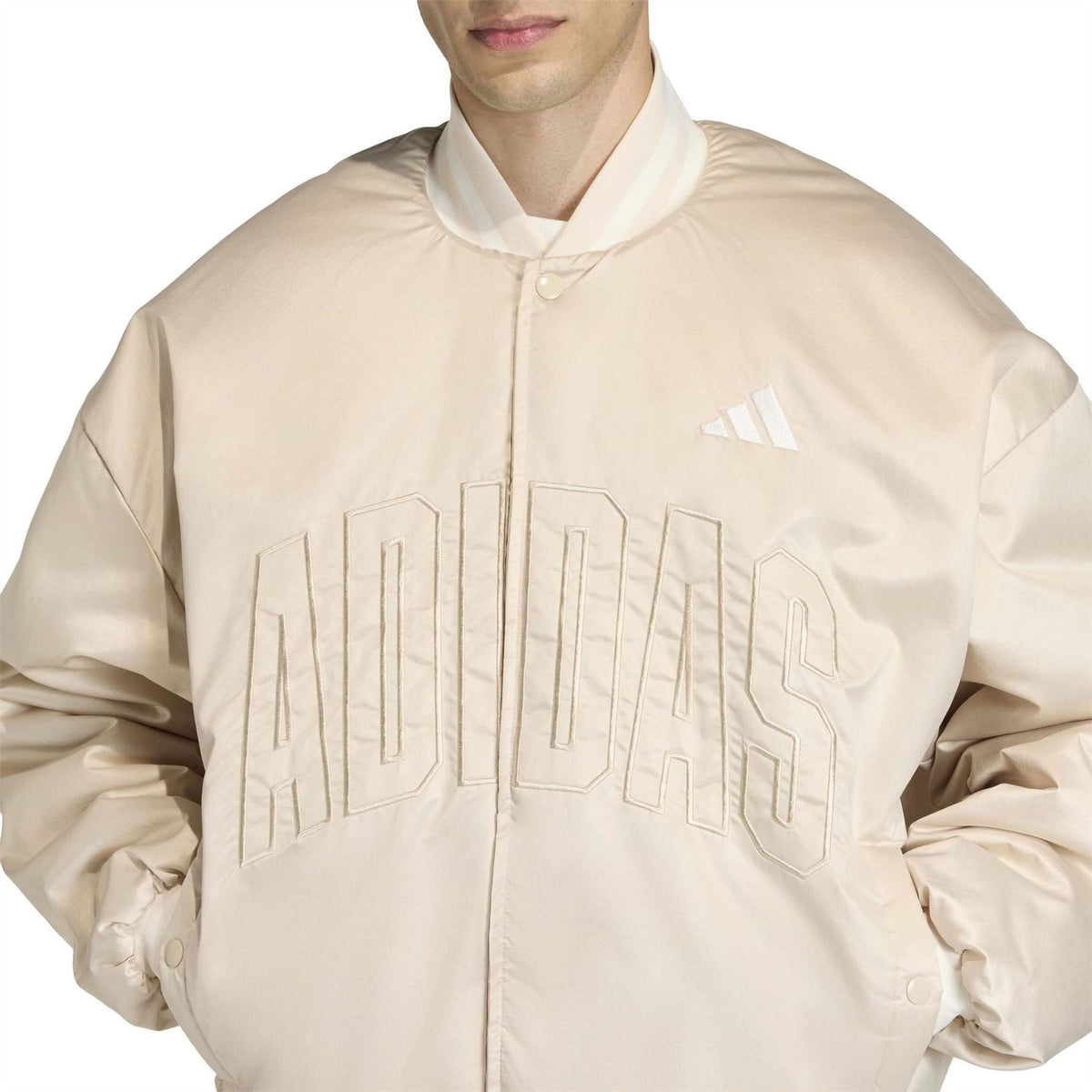 adidas Managers Jacket Snap Button Bold Logo with Lettered Branding