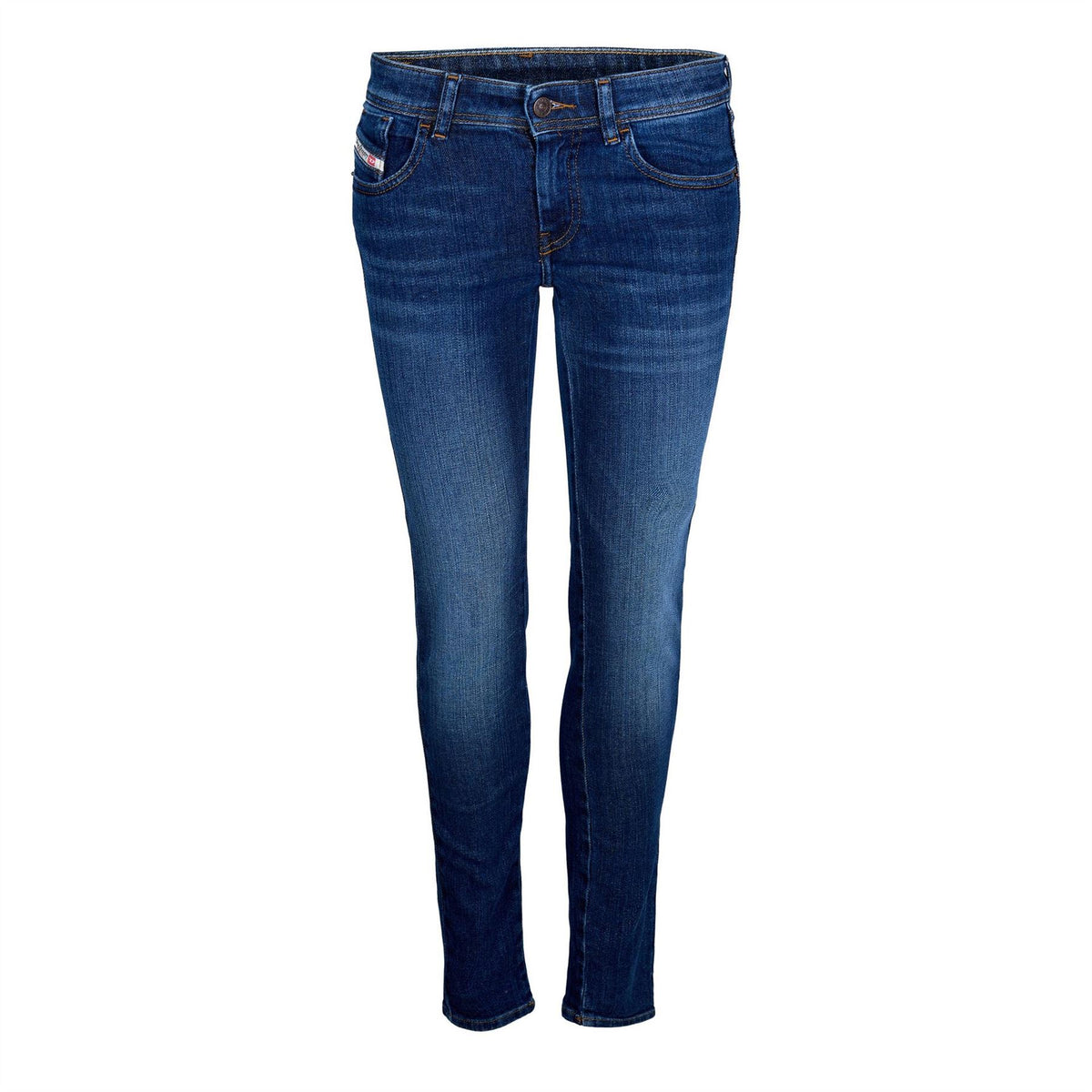 Diesel Mid Rise Straight Leg Jeans
