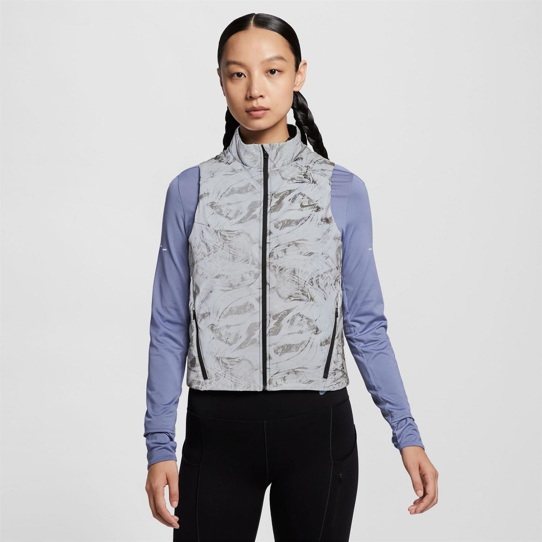 Nike Abstract Patterned Two Zip Pocket Waist Coat