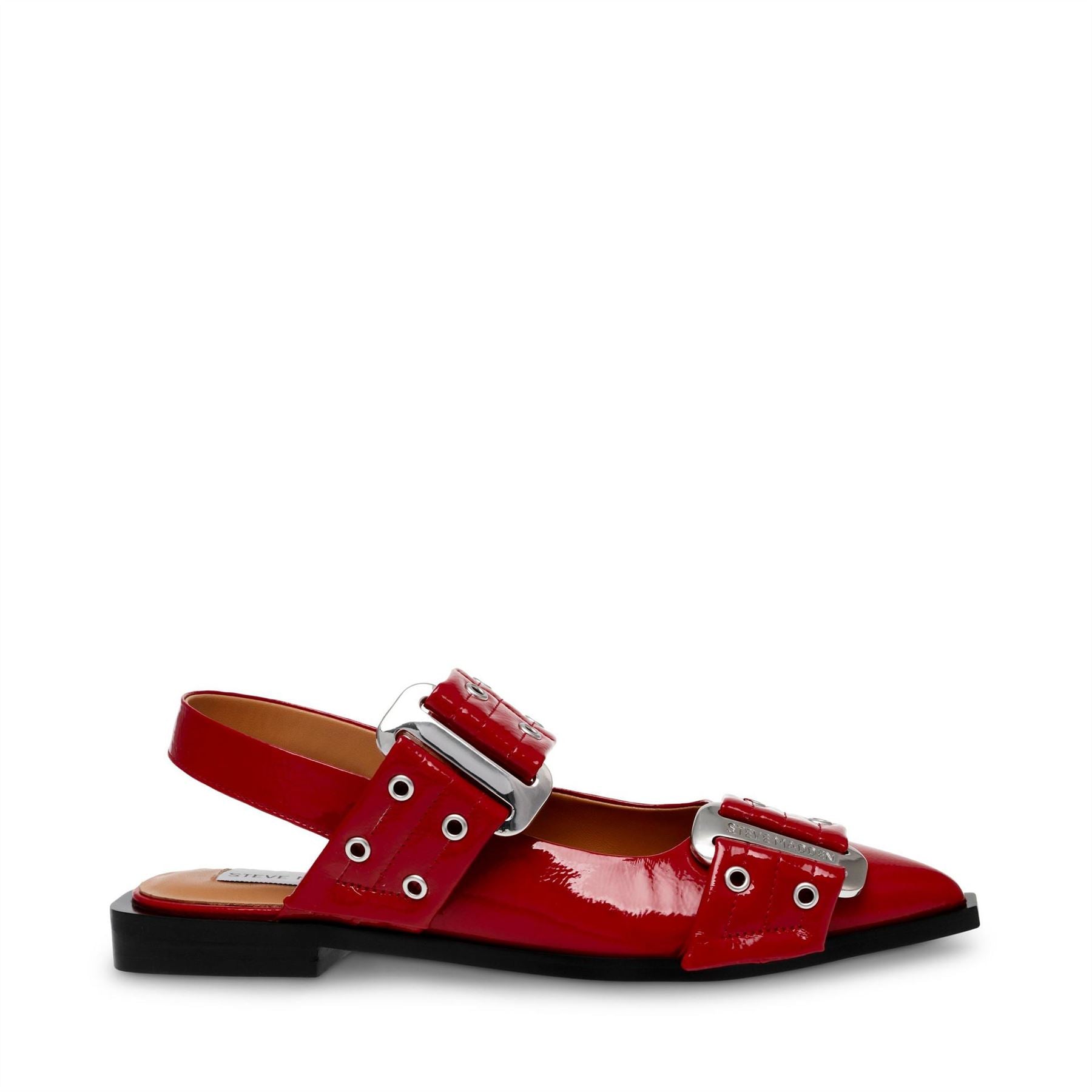 Steve Madden Ave Buckle Block Heel Ballet Pumps