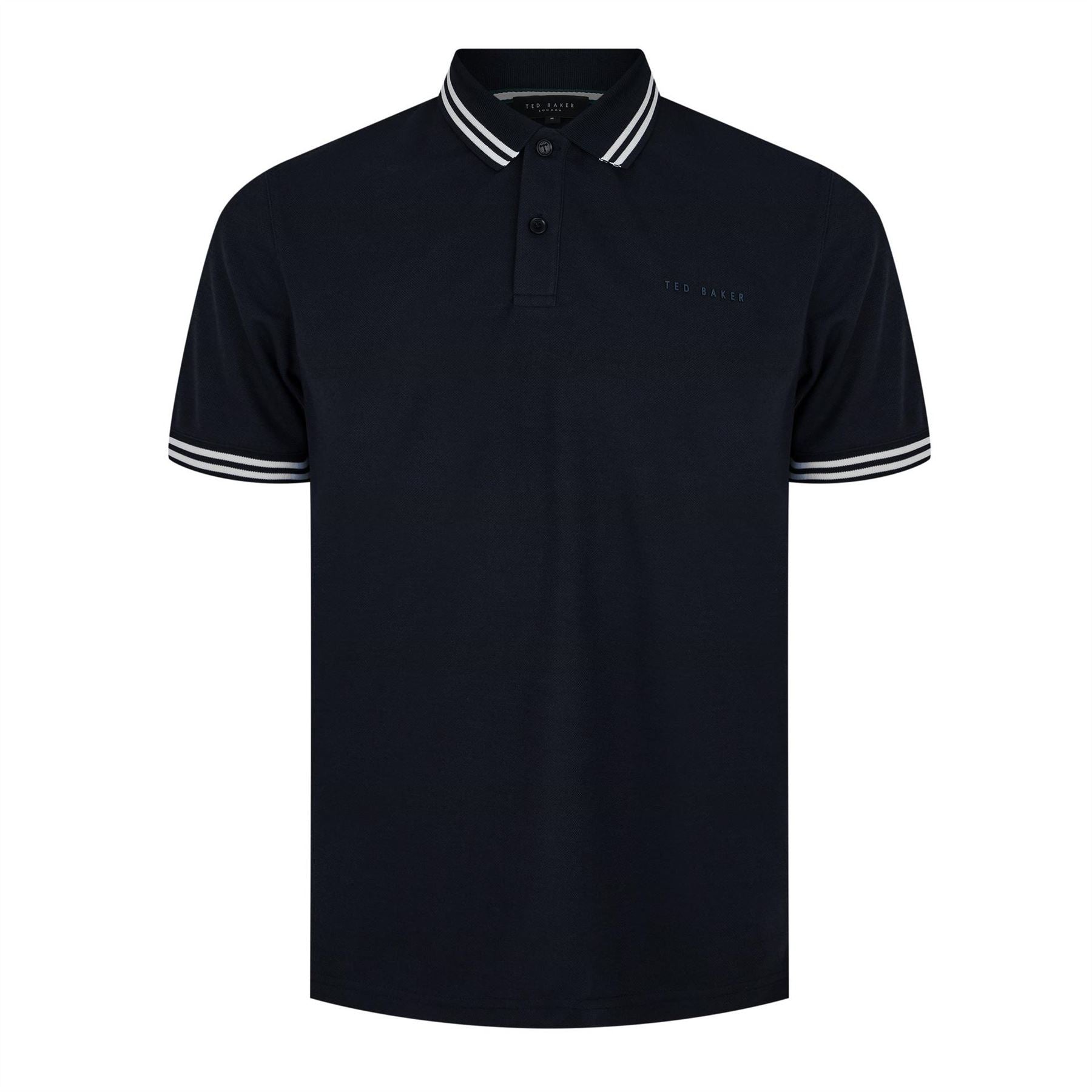 Ted Baker Striped Trim Short Sleeve Polo Shirt