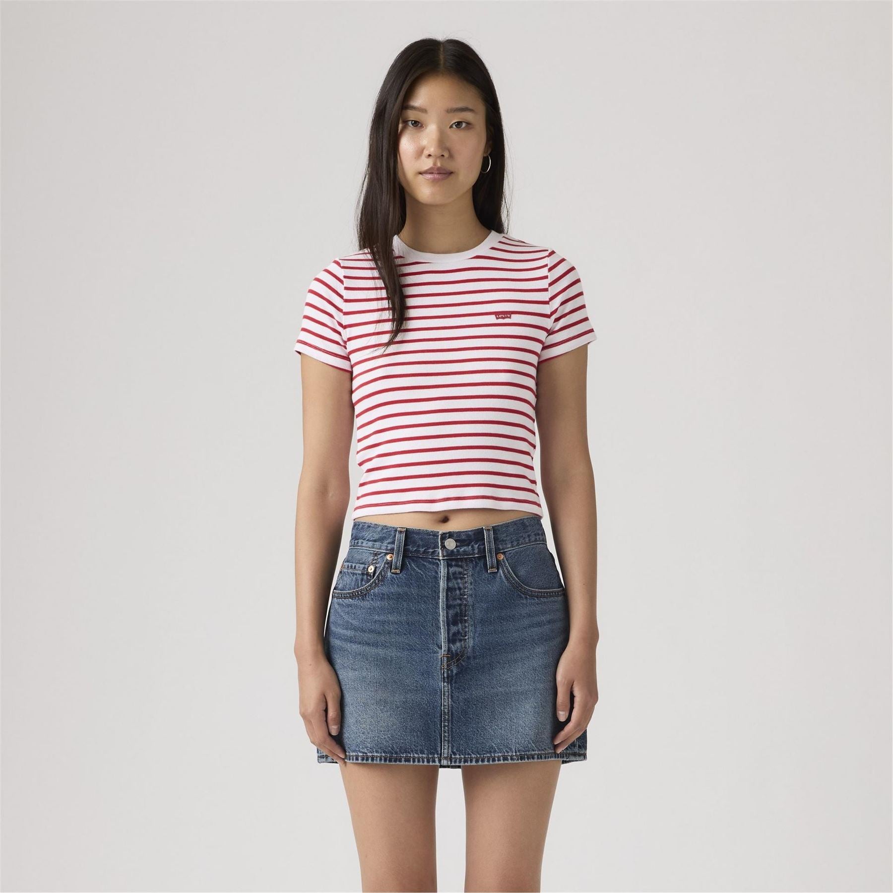 Levis Essential Sporty Cropped Slim Fit Crew Neck T-Shirt