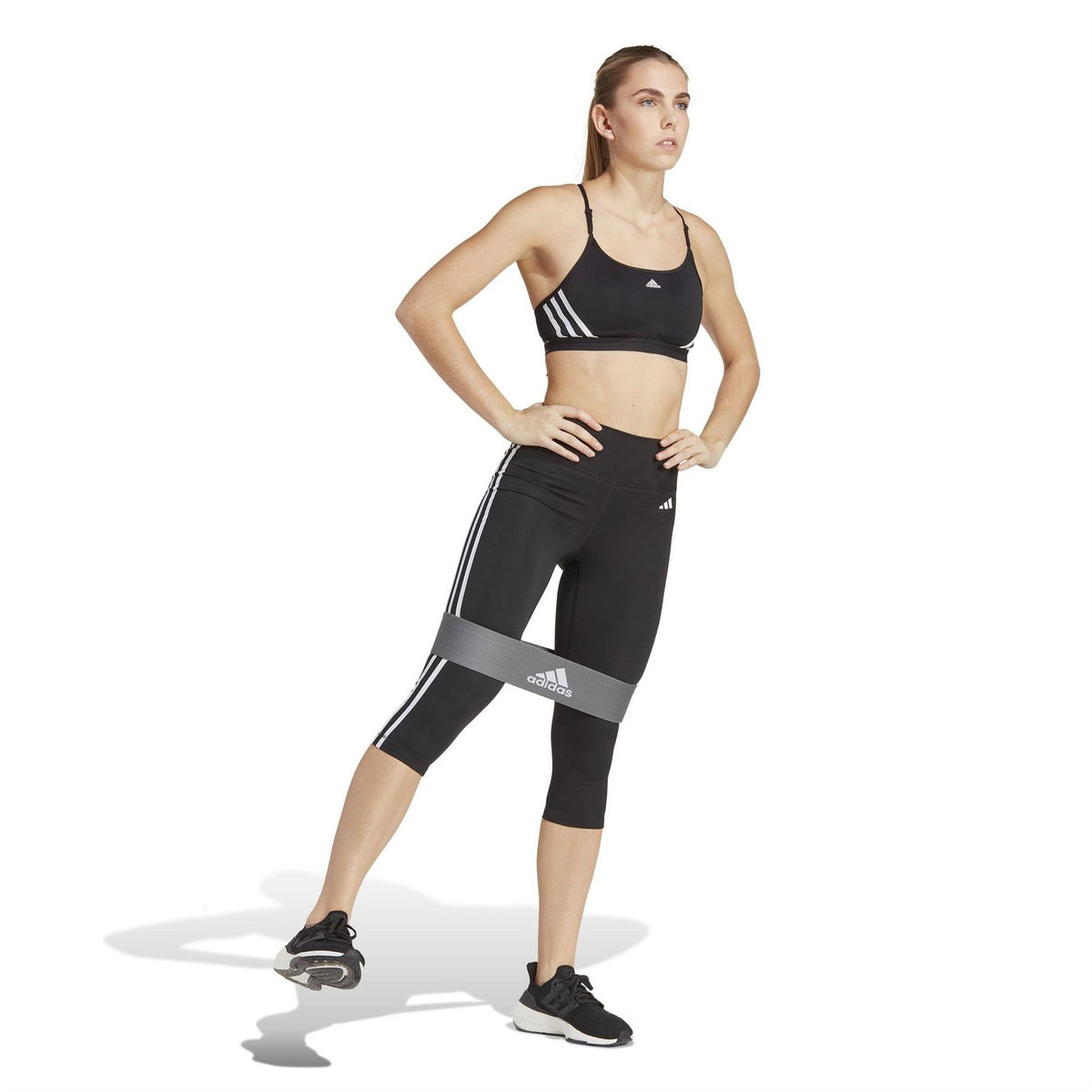 adidas Essentials 3 Stripes High Waisted Three Quarter Leggings