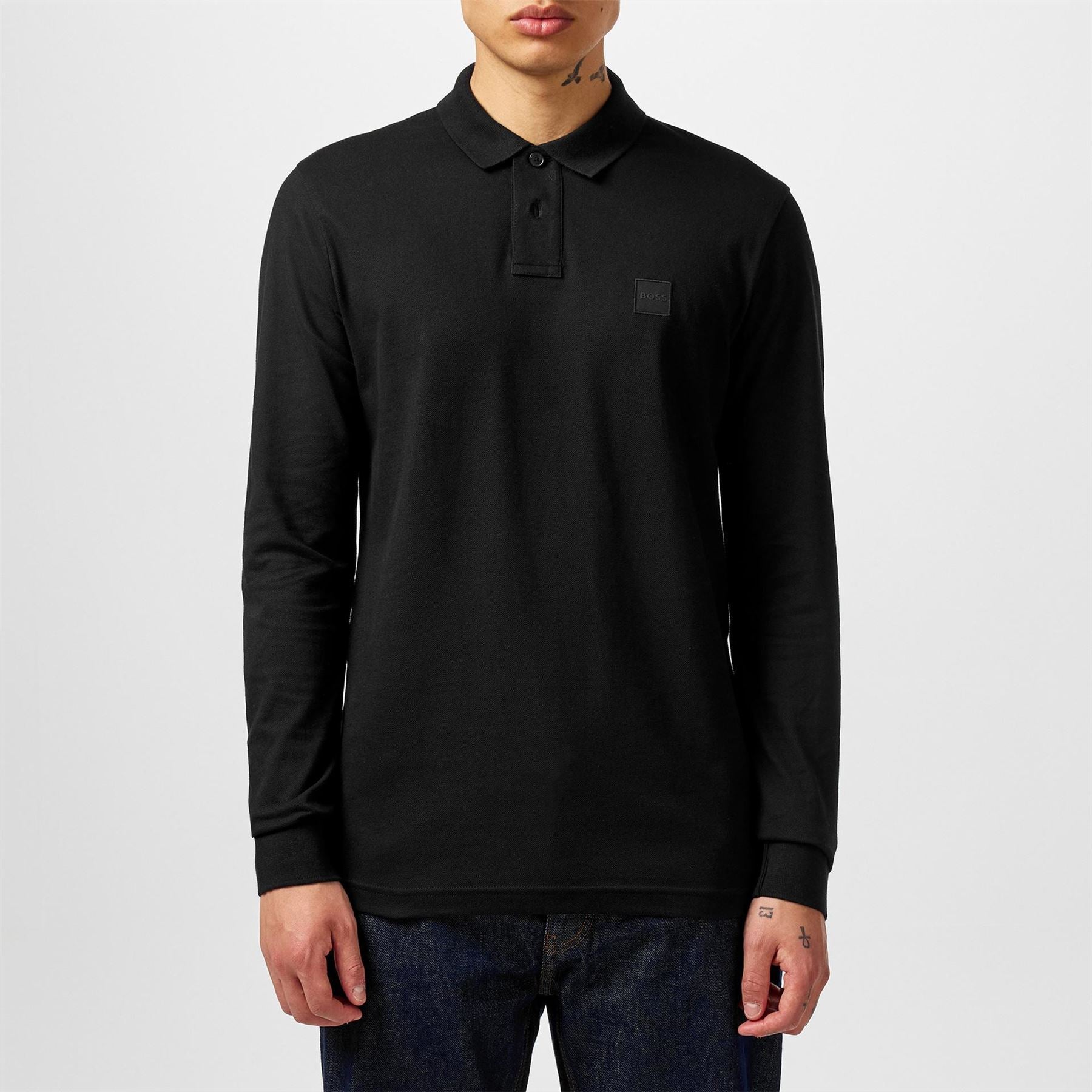 Boss BOSS ORANGE Passerby Premium Cotton Long Sleeve Polo Shirt with Logo Detail