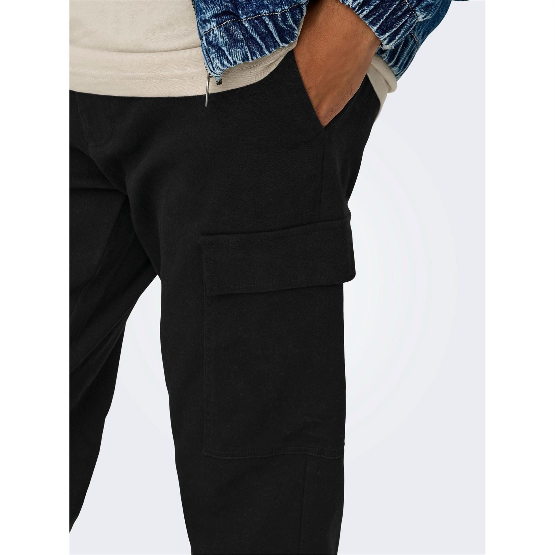 Only Solid Patterned Straight Cargo Pants