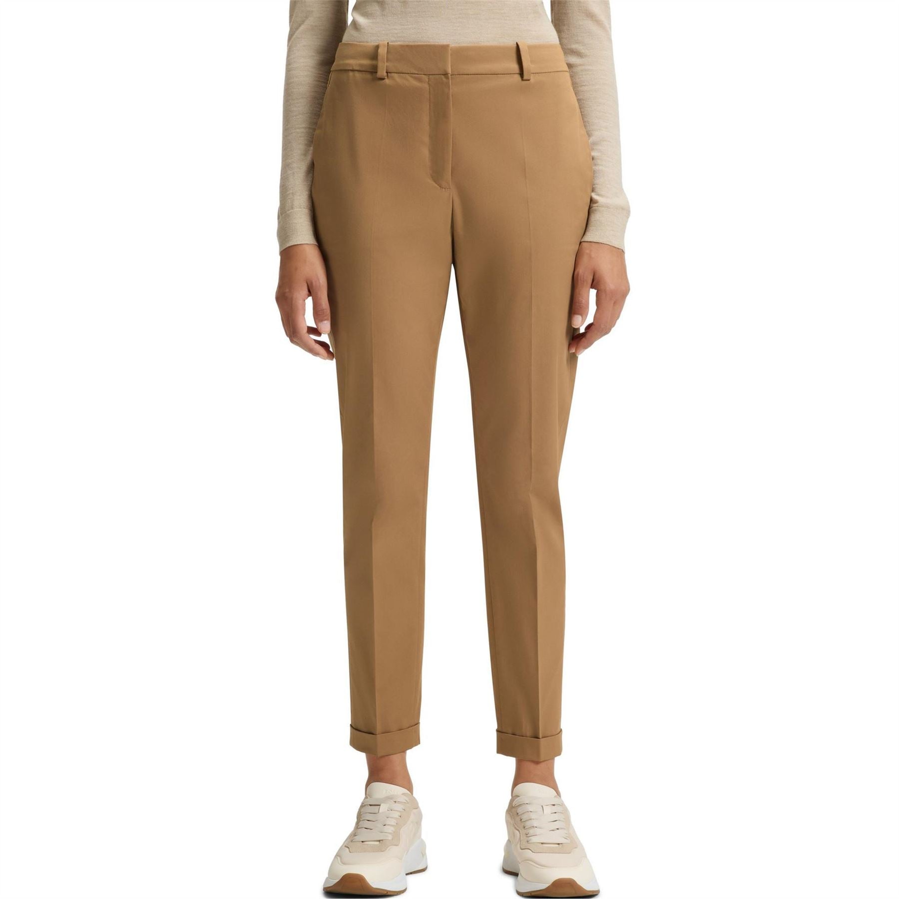 Boss Tachinoa Solid Patterned Straight Chinos