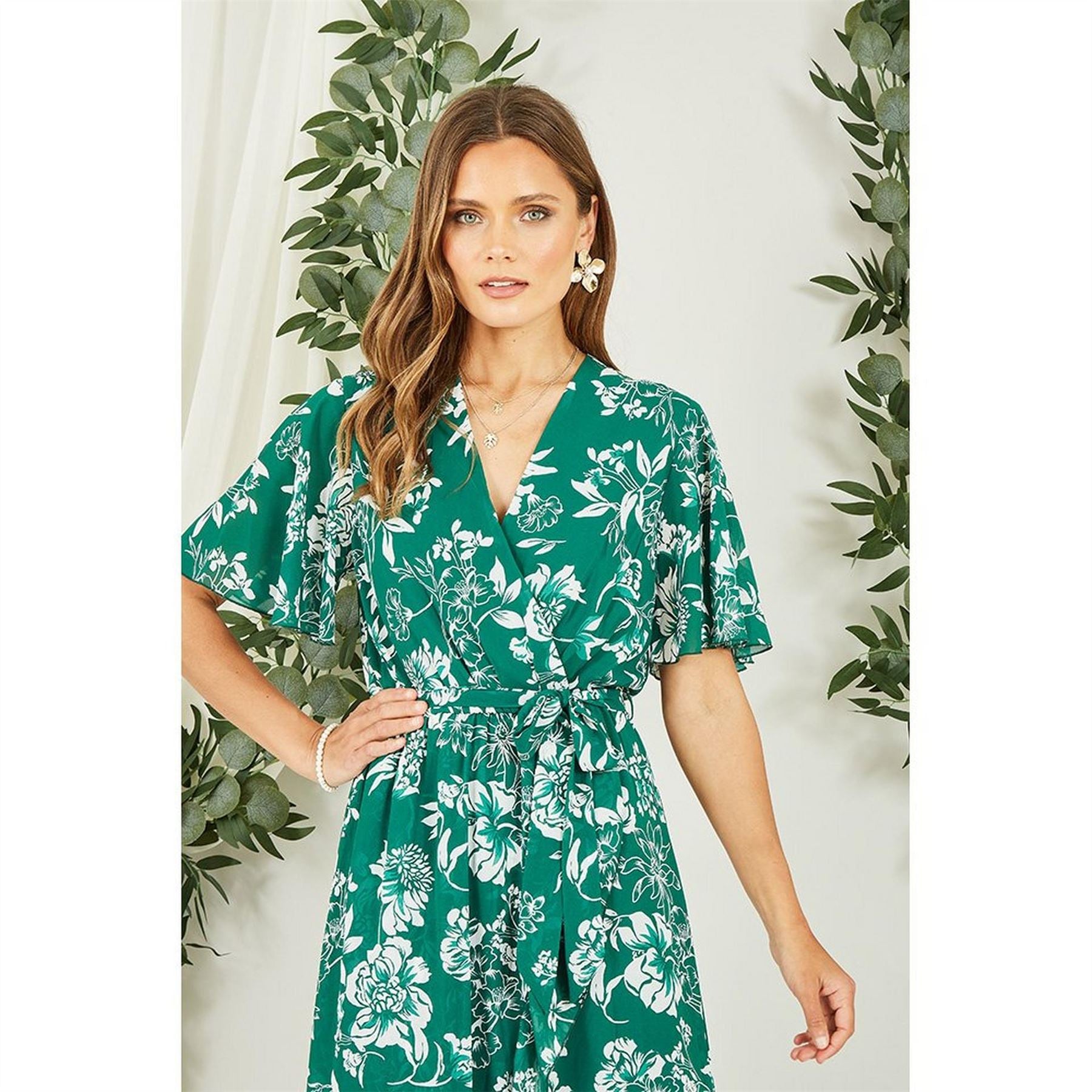 Mela London Floral Wrap Midi Dress