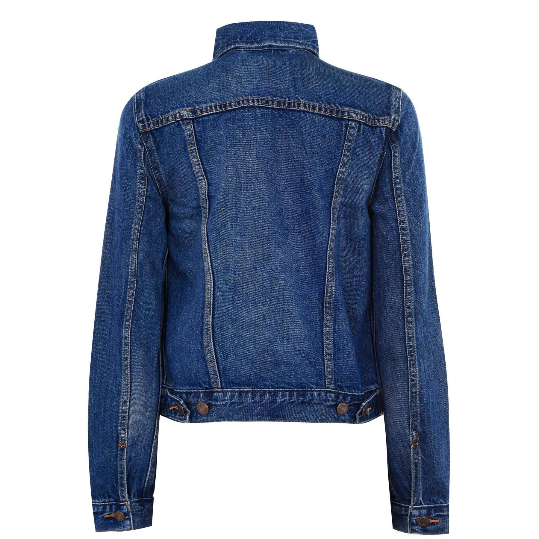 Levis Ex Boyfriend Trucker Cotton Long Sleeve Point Collar Denim Jacket