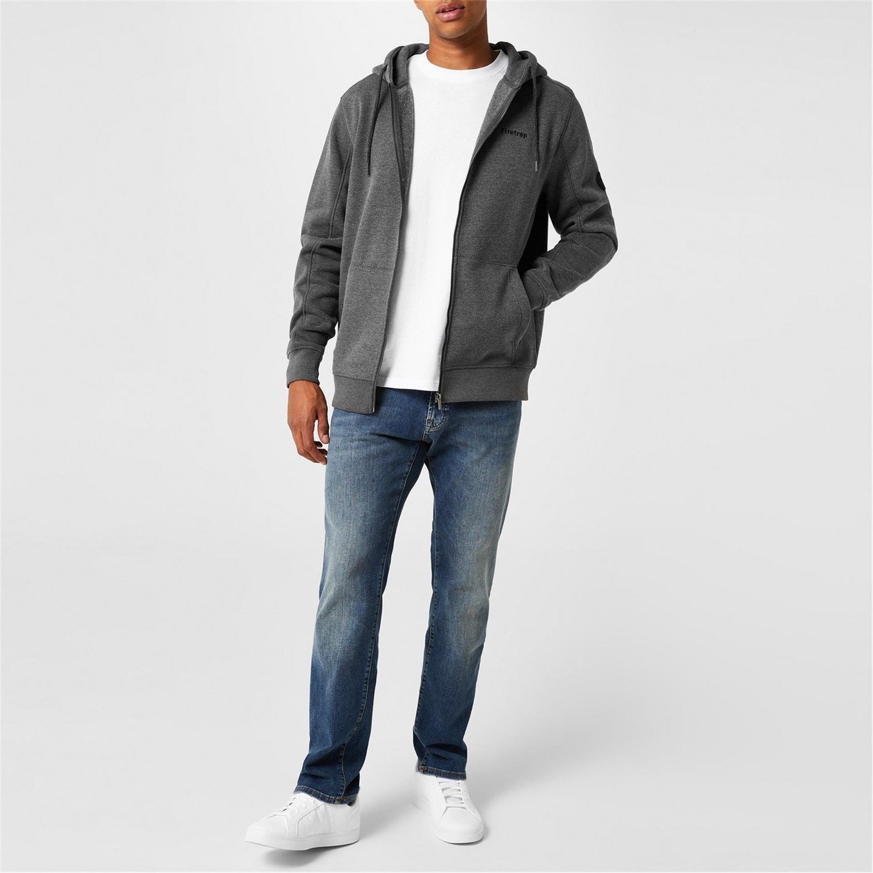 Firetrap Mens Brunel Full Zip Fleece Hoodie