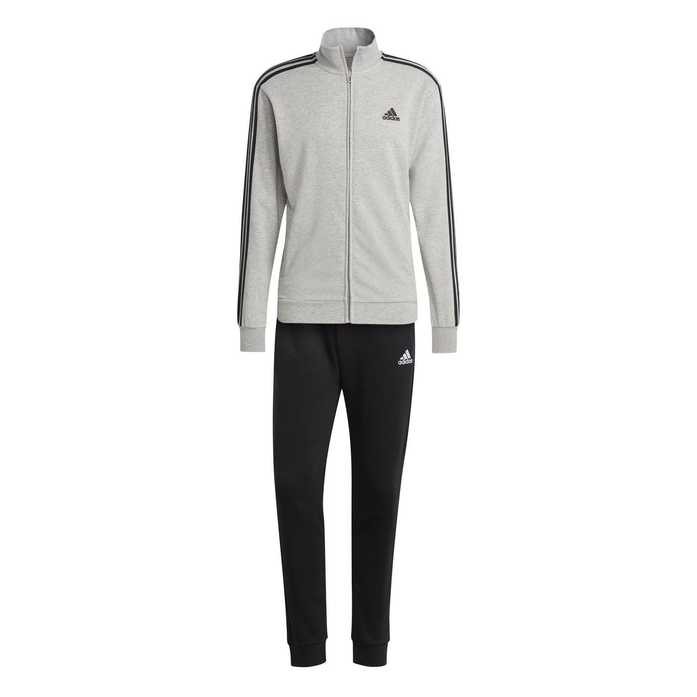 adidas Mens Basic 3 Stripes French Terry Tracksuit