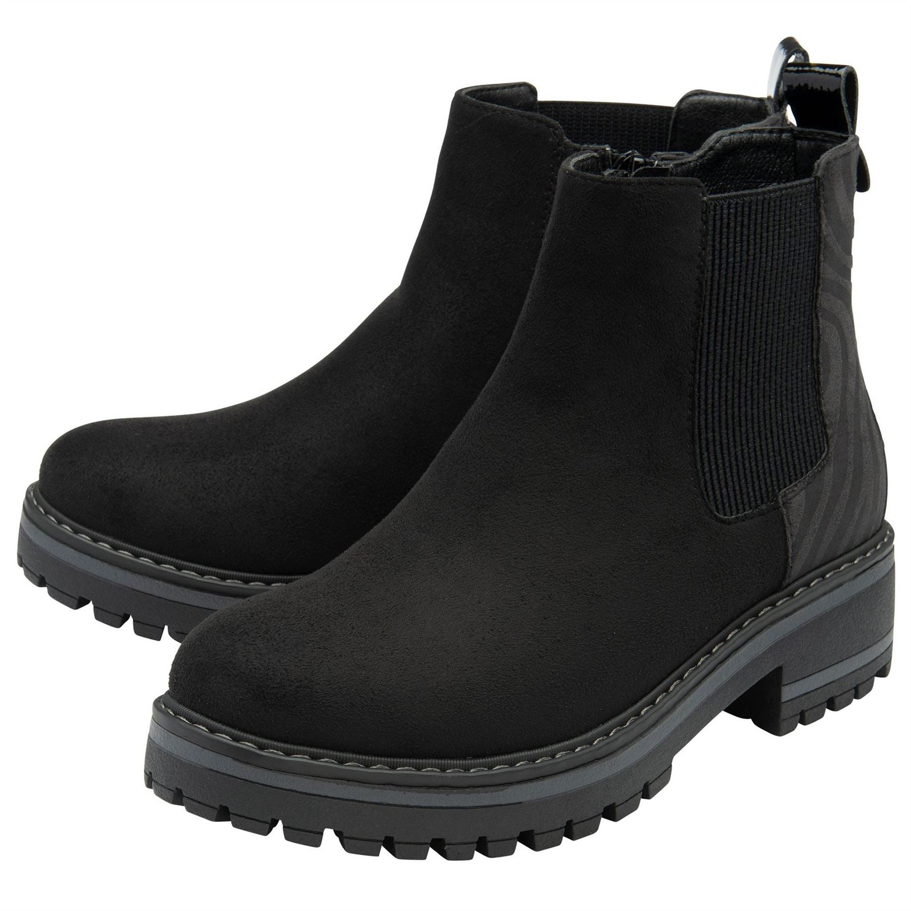Lotus Shoes Prescott Black  And  Zebra Print Ankle Boots