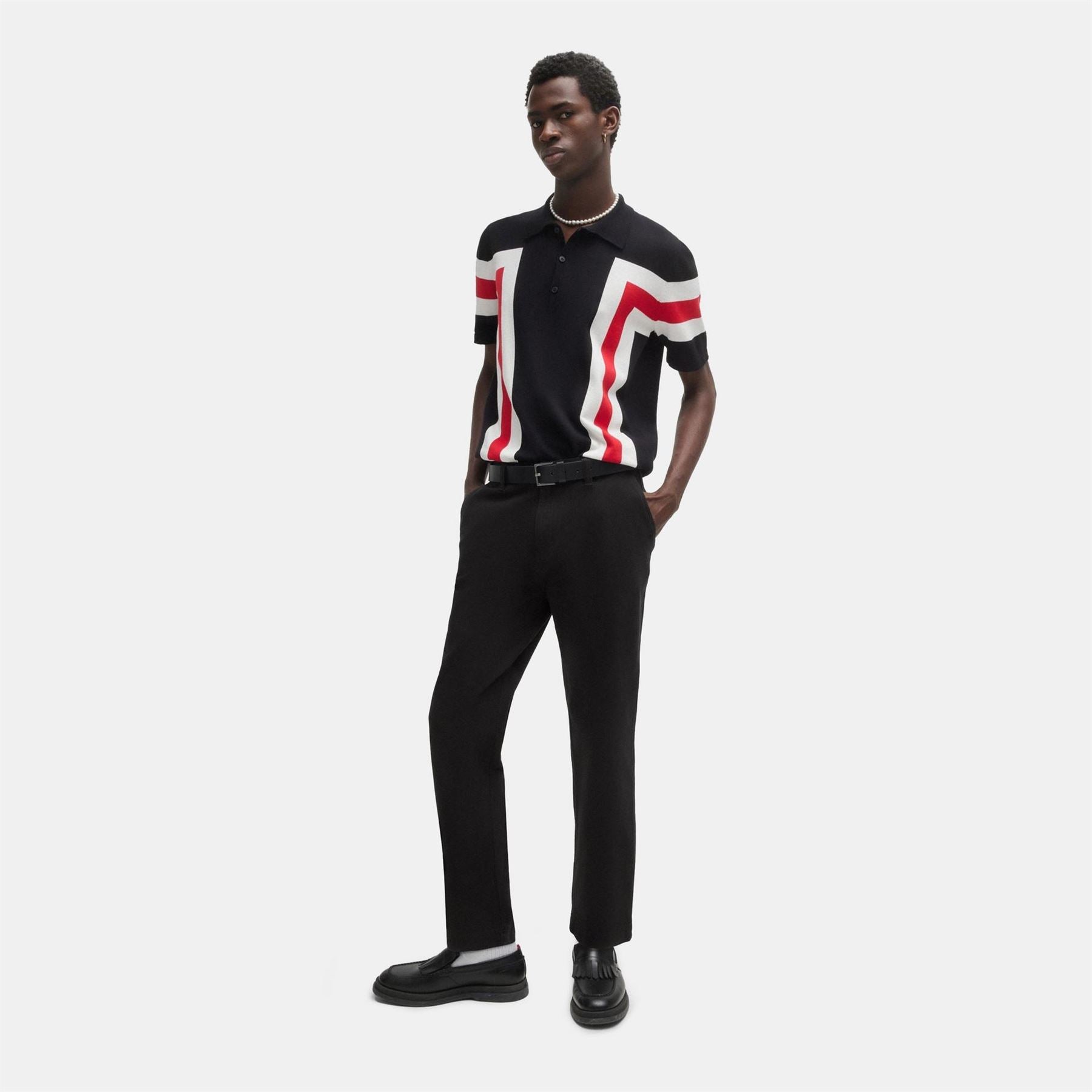 Hugo Zeebo233d Solid Patterned Straight Trousers