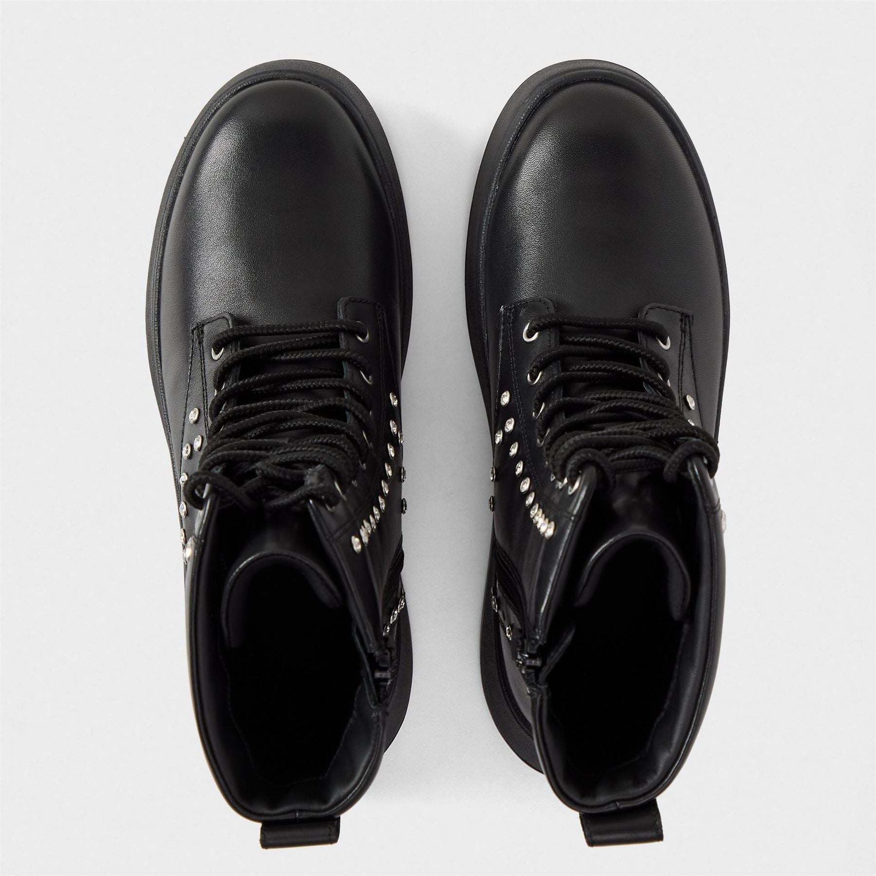 Fitflop Gem Trim Combat Boots with Lace-Up Closure
