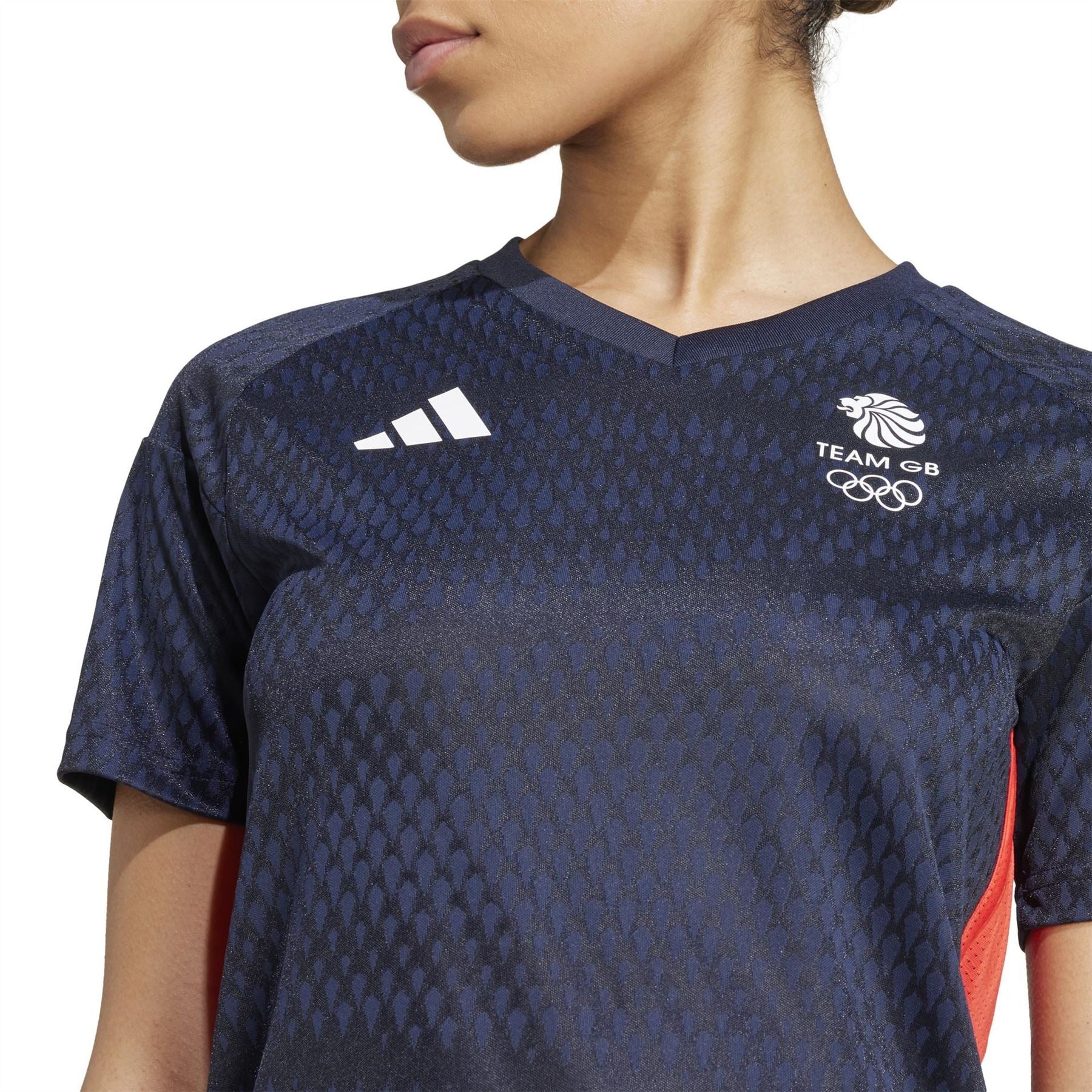adidas Team GB V-Neck Raglan Sleeve Jersey T-Shirt