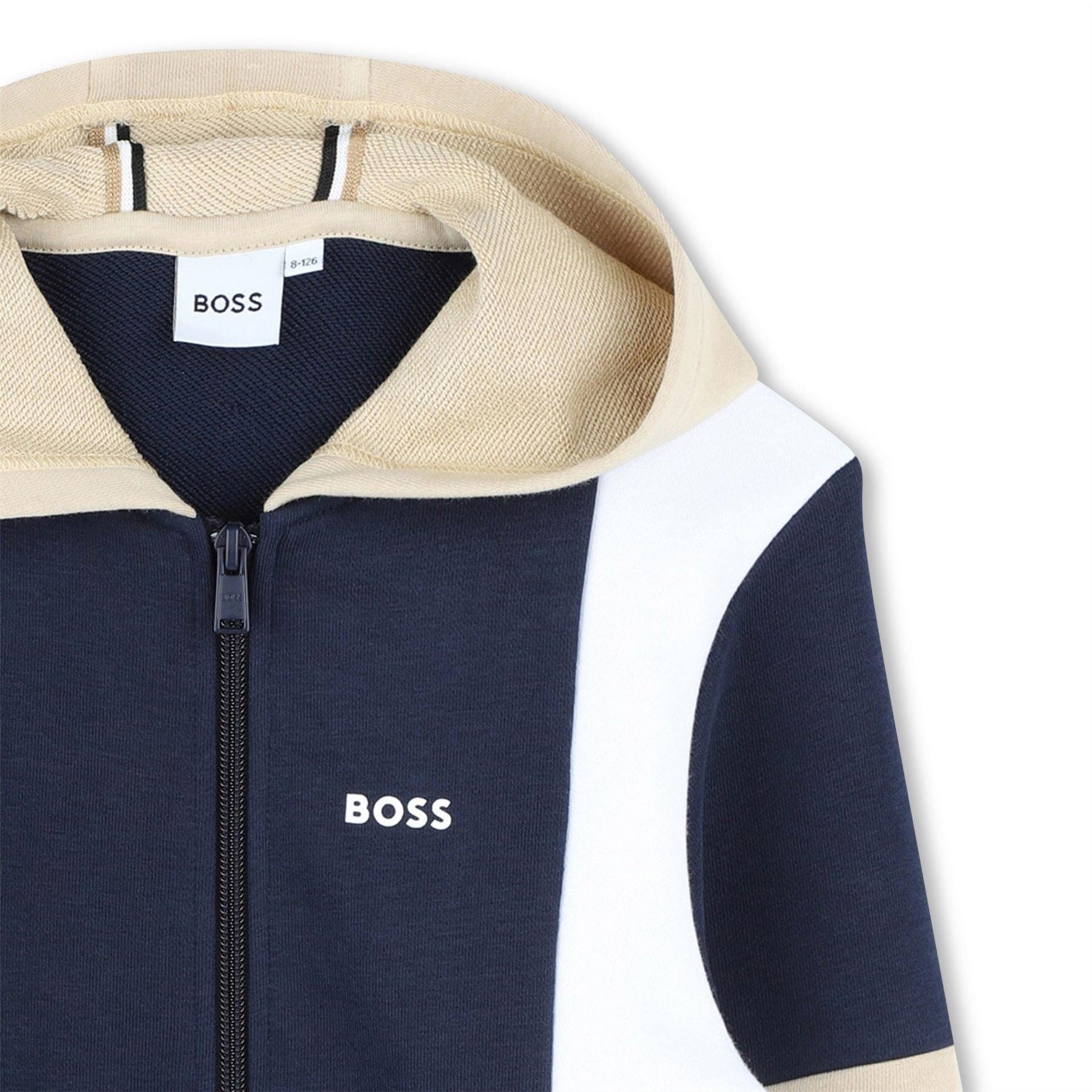 Boss Color Block Hooded Neck Sweatshirt