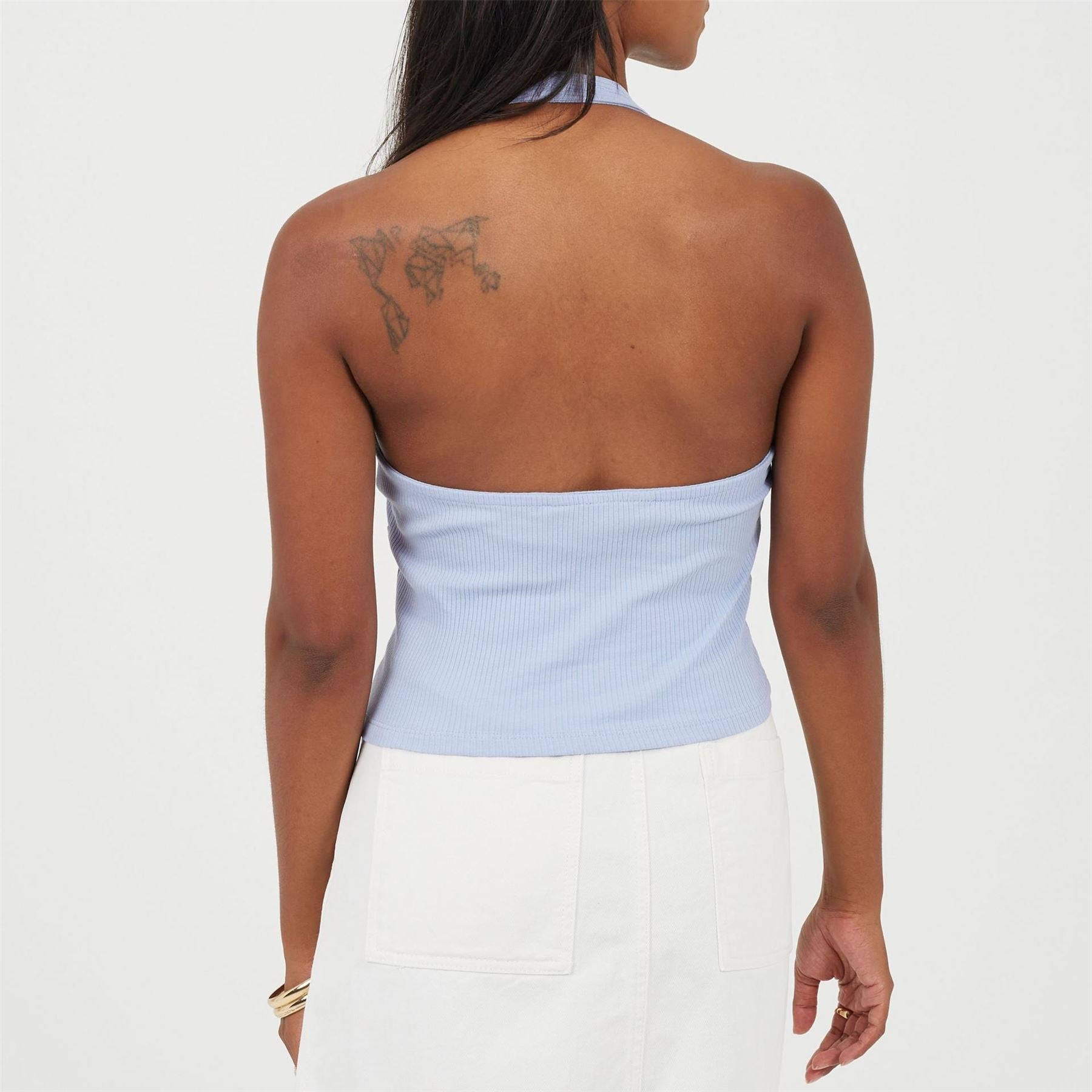 Brave Soul Halter Neck Sleeveless Cropped Vest