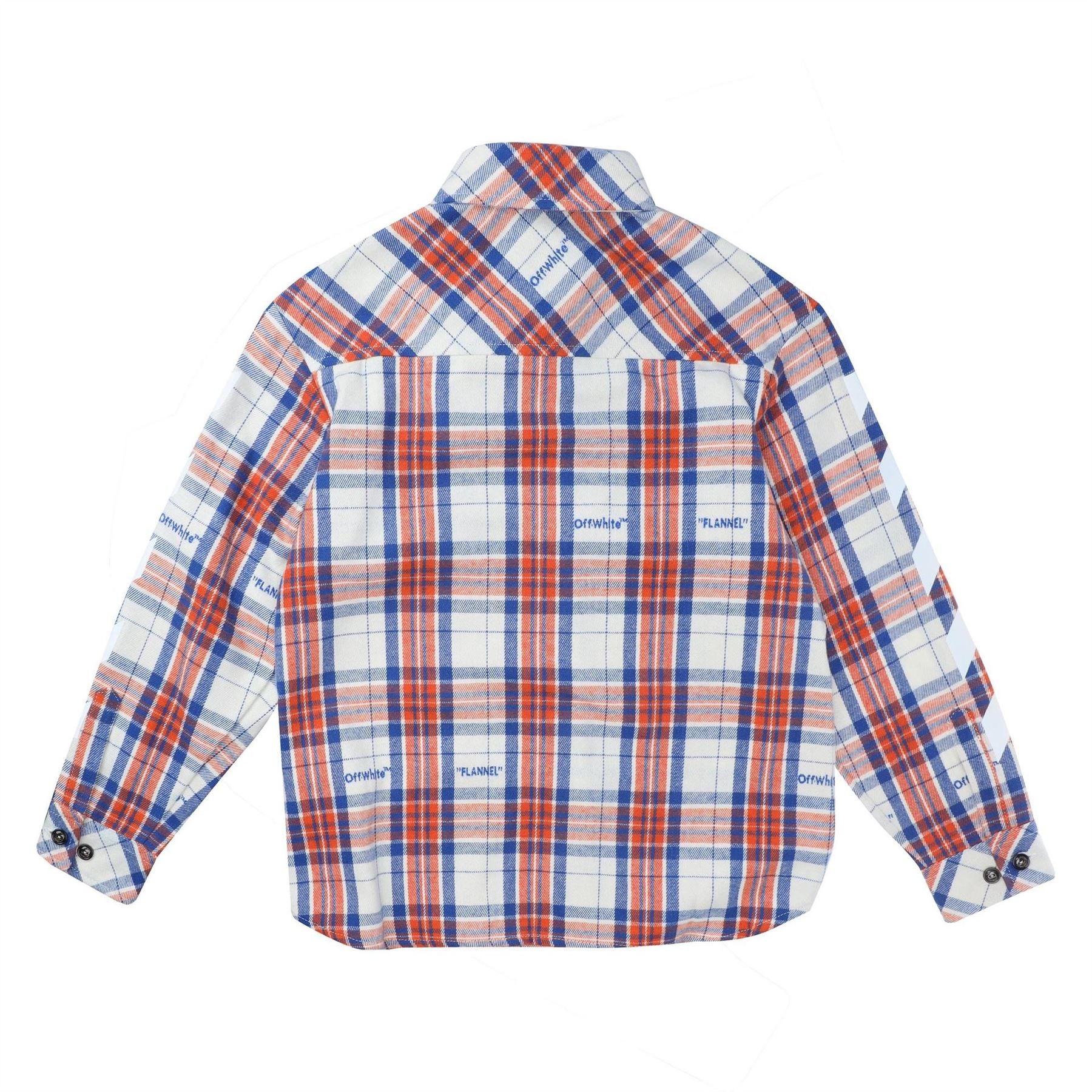 Off White Diagonal Check Flannel Shirt