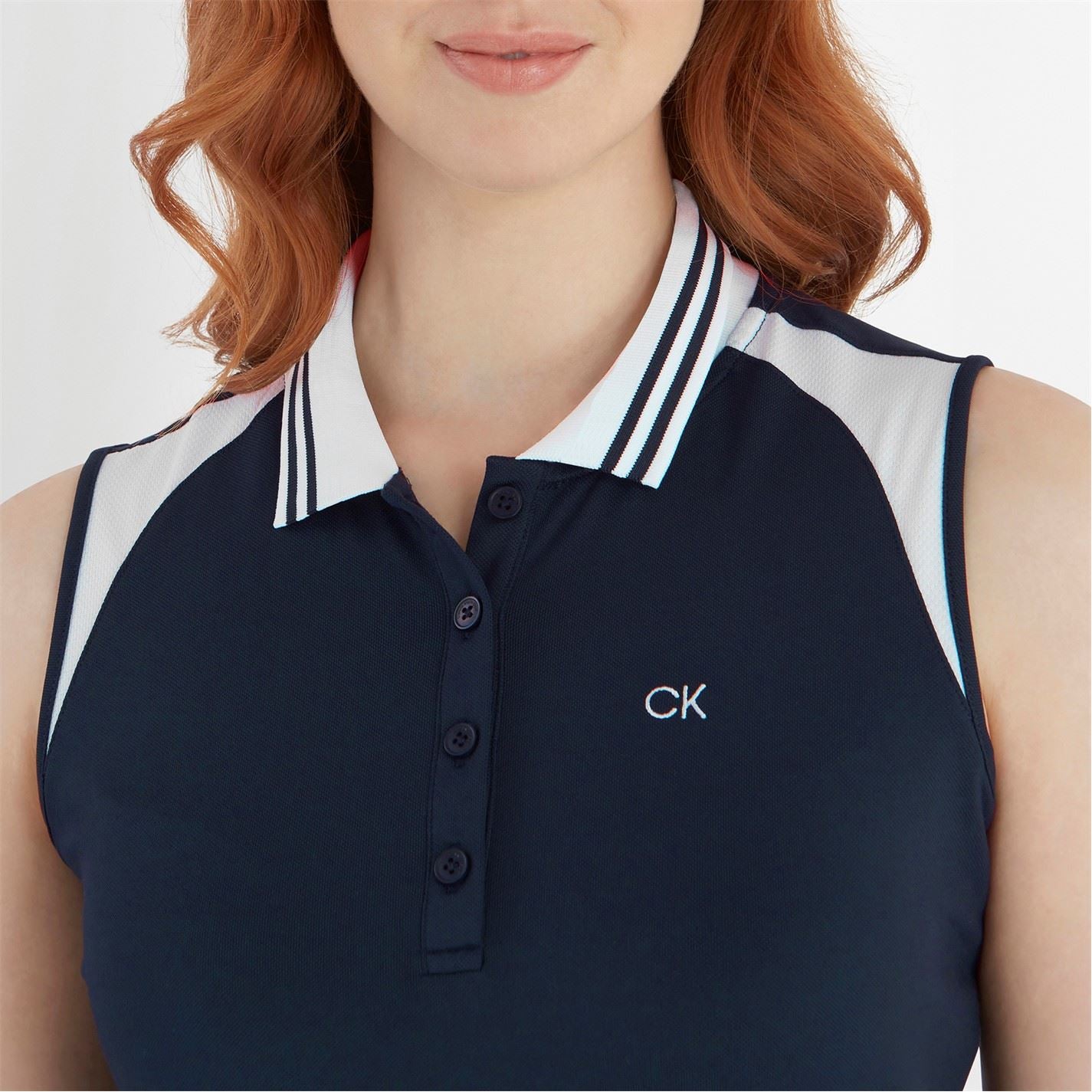 Calvin Klein Golf Color Block Sleeveless Polo Tank