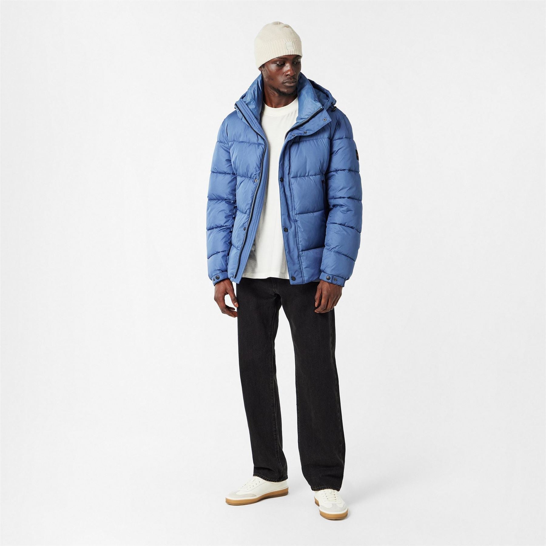 Boss Omaris Water Repellent Hooded Long Sleeve Short Puffer Jacket