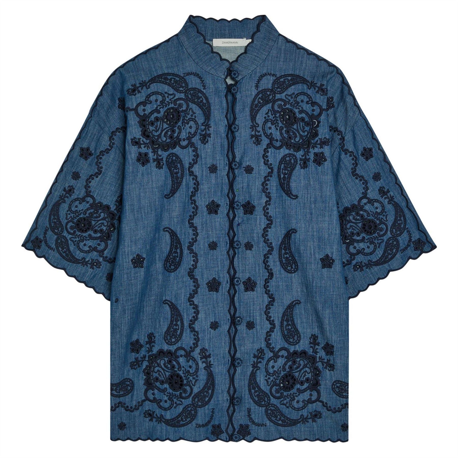 Zimmermann Embroidered Denim Shirt