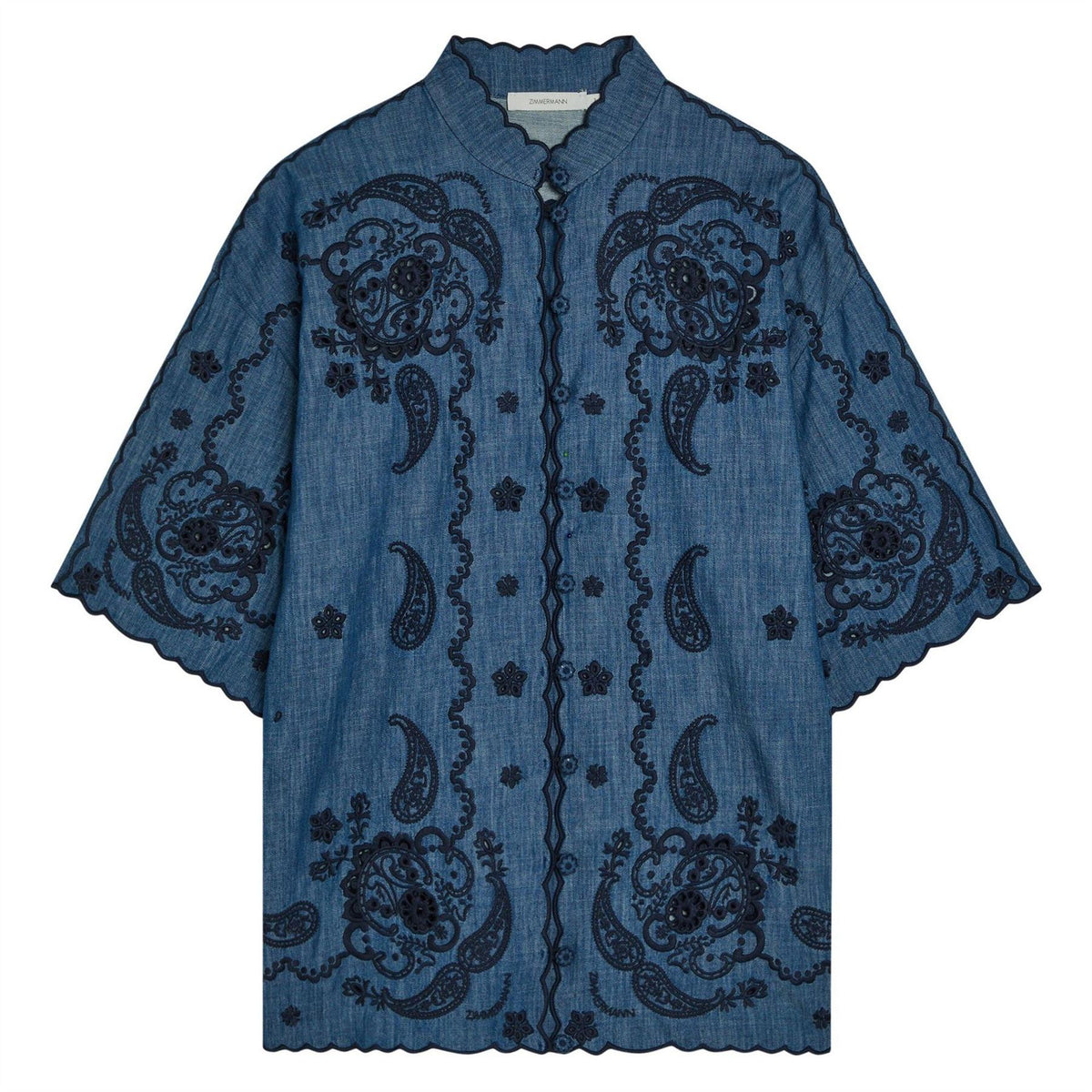 Zimmermann Embroidered Denim Shirt