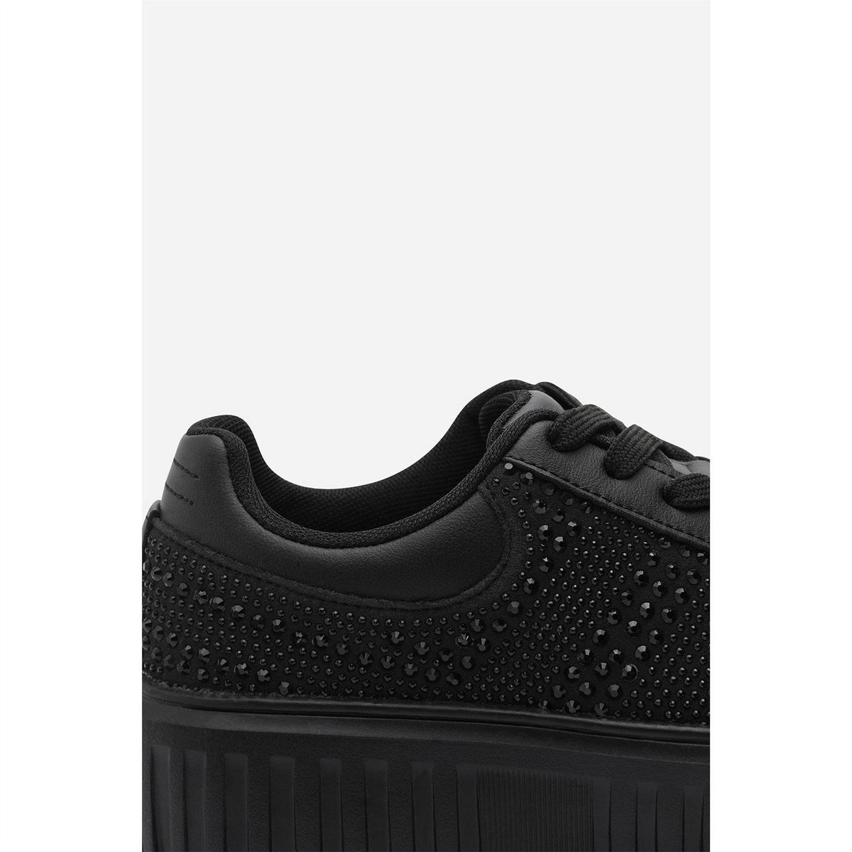 Wheres That From Lace Up Trainer With Diamante Pattern And Chunky Sole