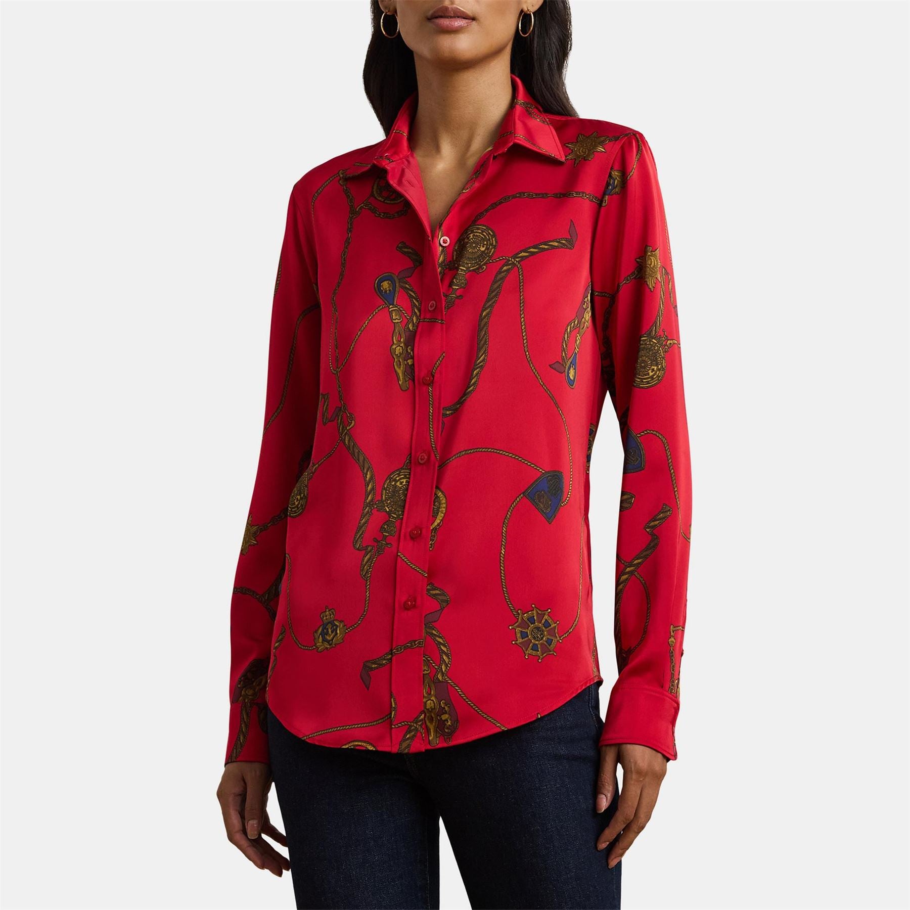 Lauren by Ralph Lauren Fit Print Charmeuse Shirt