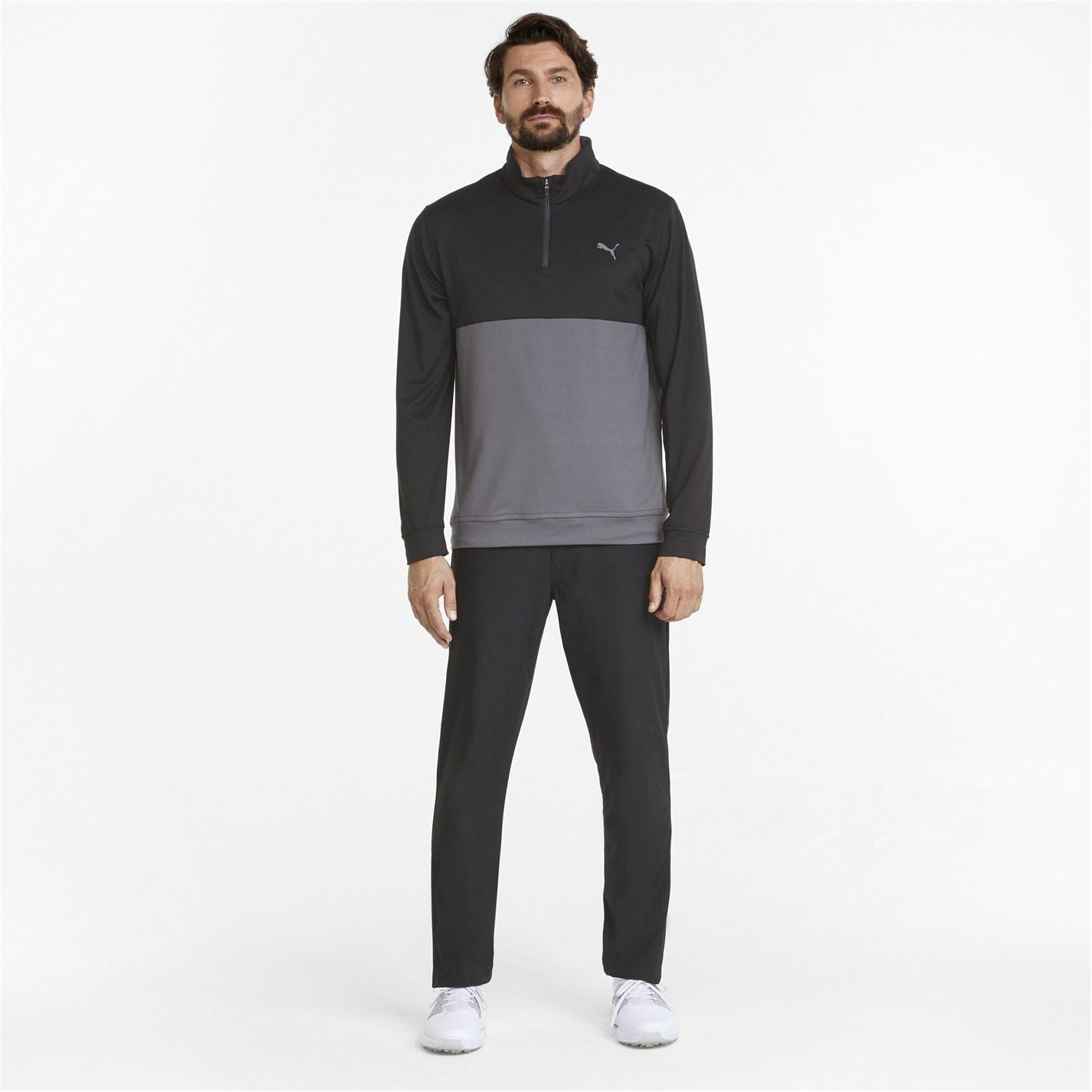 Puma Colourblock Zip Neck Regular Fit Sweatshirt